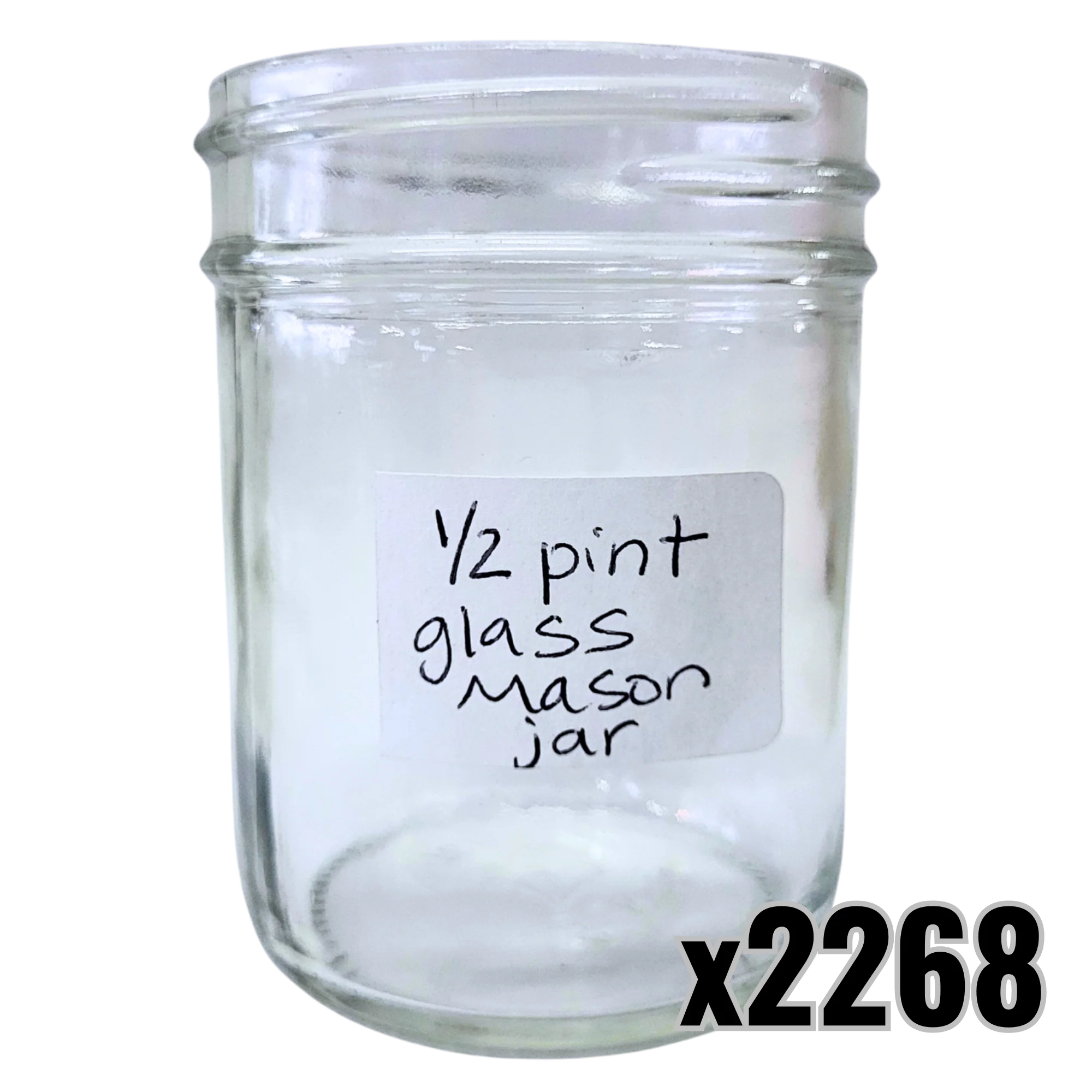 1/2 Glass Pint Mason Jar - 8 oz - Image 5
