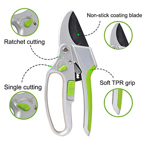 2-in-1 Garden Ratchet Pruning Shears Clippers - Image 3