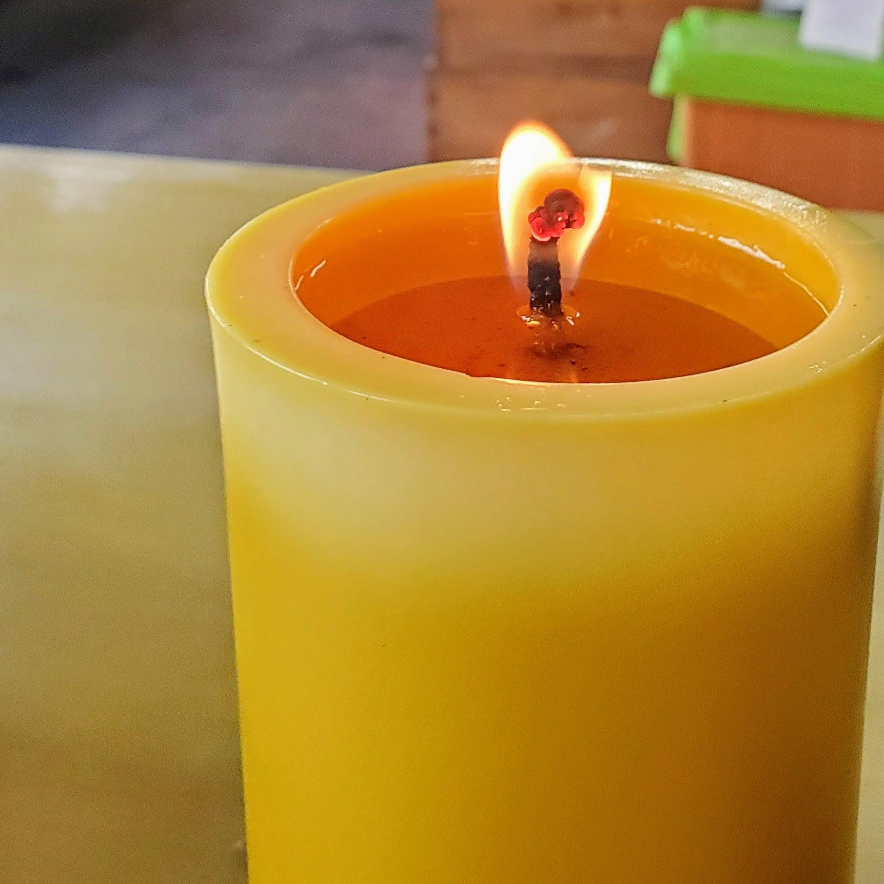 3-Inch Wide Beeswax Pillar Candles - Image 2
