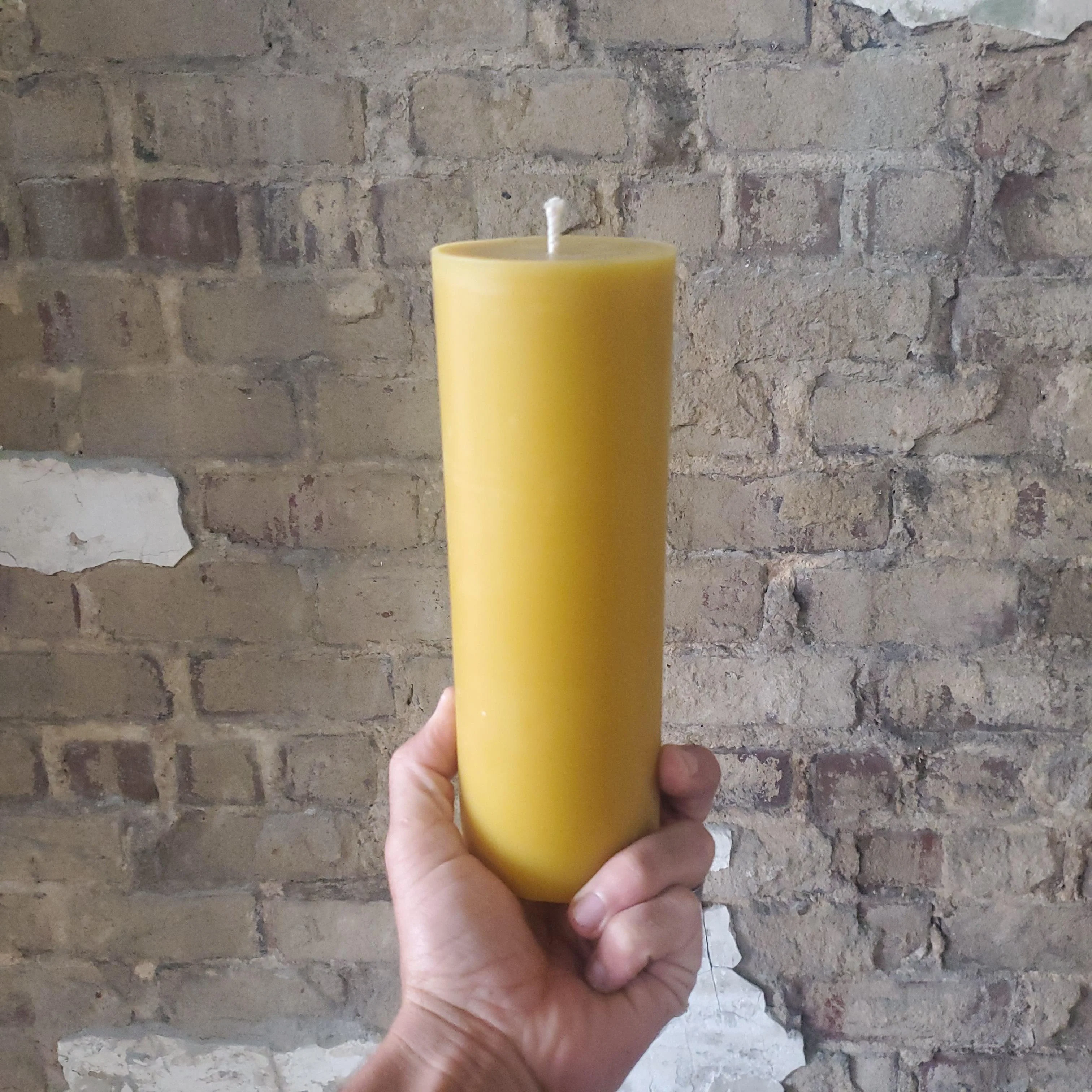 3-Inch Wide Beeswax Pillar Candles - Image 6
