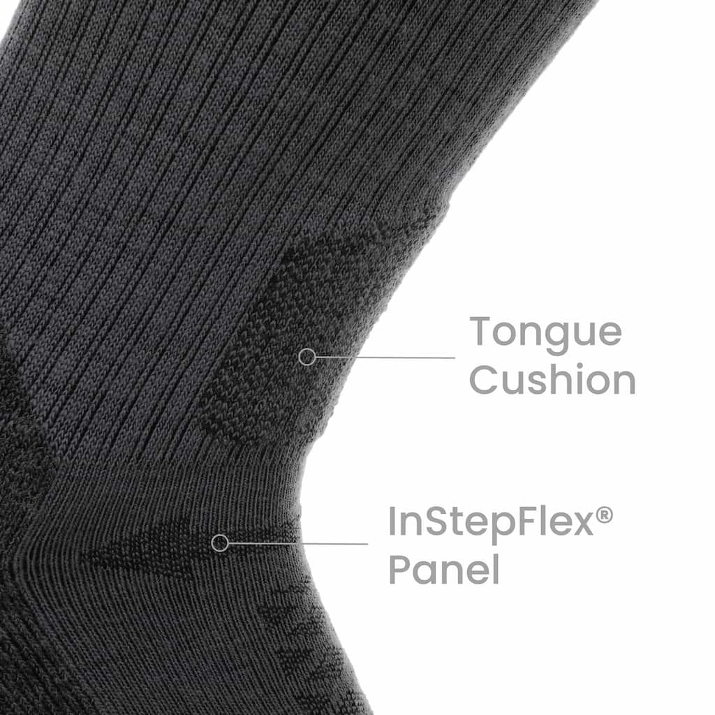 3 Pack Graphite - Hike Crew Midweight Merino Wool Sock - Image 4