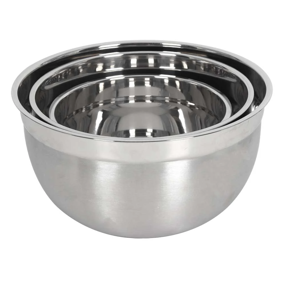 3 Pc Large Stainless Steel Bowl Set - 3, 5 & 8 Qt - Image 2