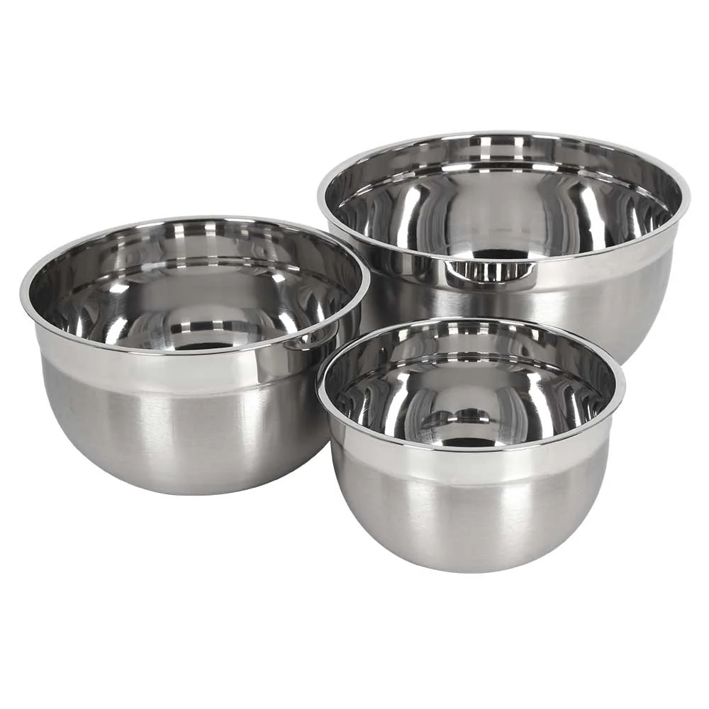 3 Pc Large Stainless Steel Bowl Set - 3, 5 & 8 Qt - Image 3
