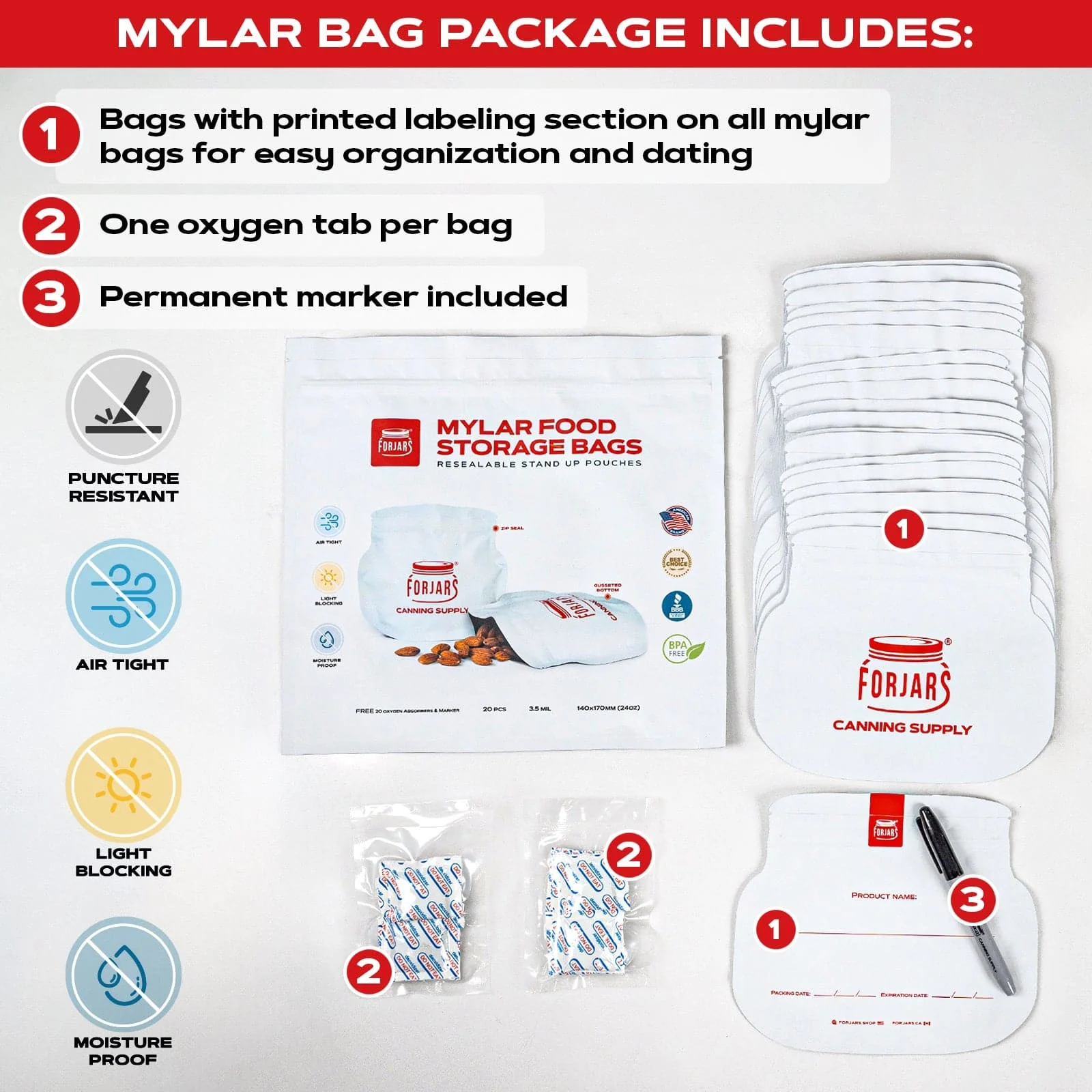 30 count 1 Gallon Mylar Bags - Image 3