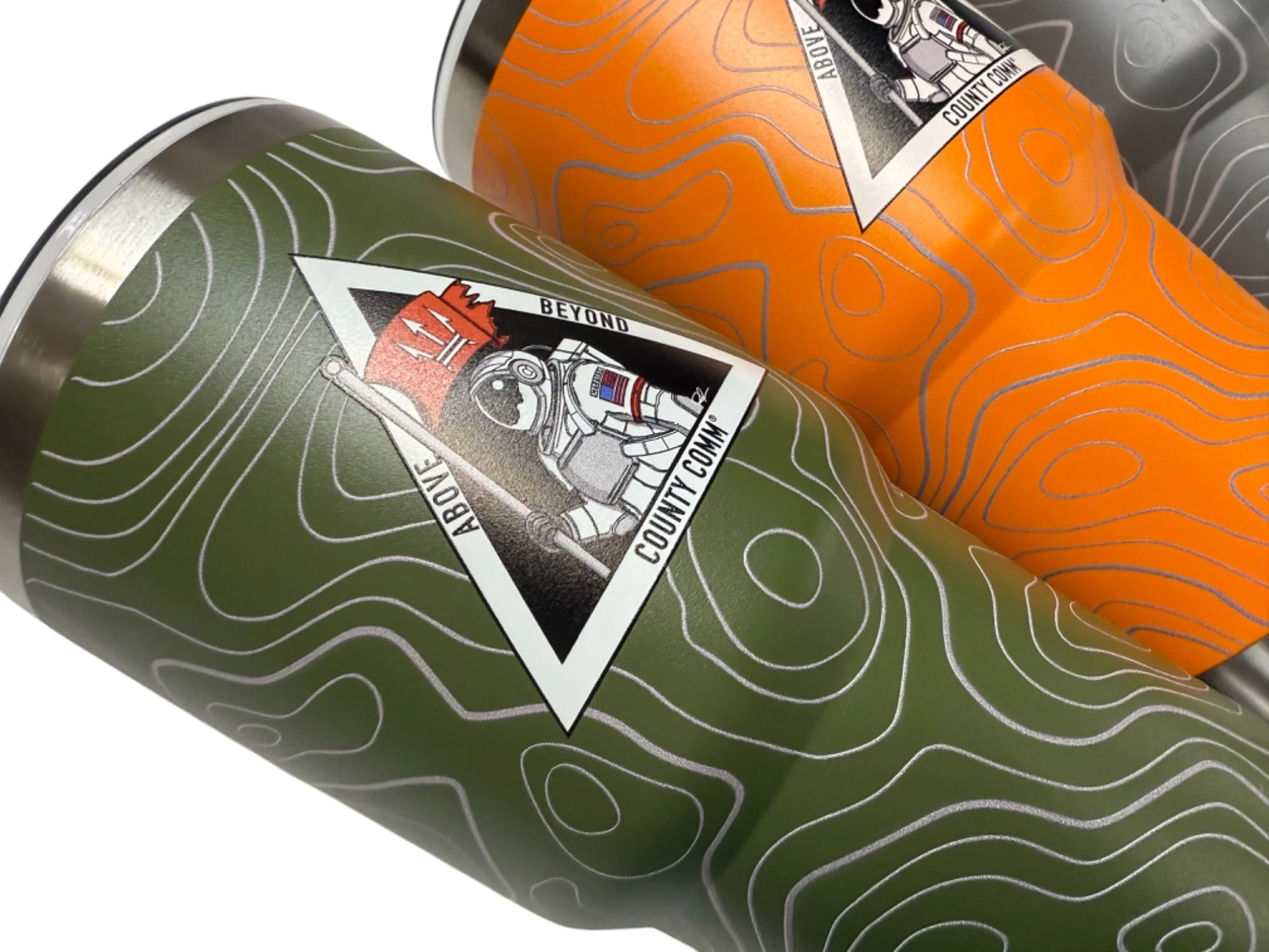 30oz Tumbler : Double Wall Insulated + 3D TOPO Pattern by CountyComm Exclusive!