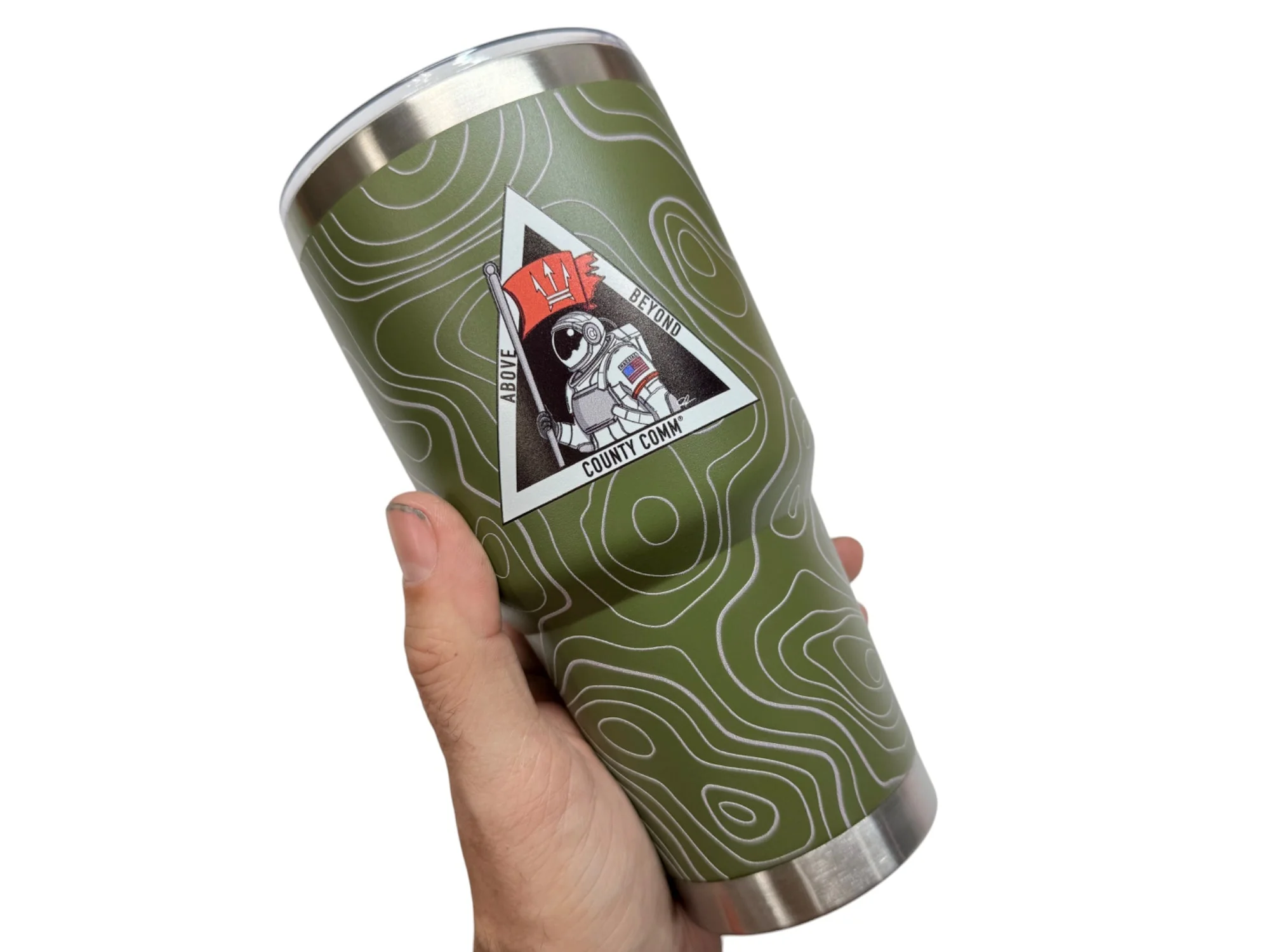 30oz Tumbler : Double Wall Insulated + 3D TOPO Pattern by CountyComm Exclusive! - Image 2