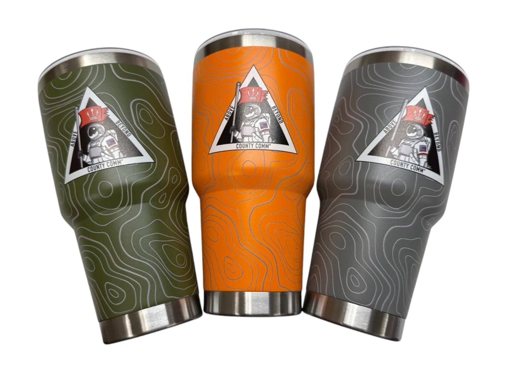 30oz Tumbler : Double Wall Insulated + 3D TOPO Pattern by CountyComm Exclusive! - Image 4