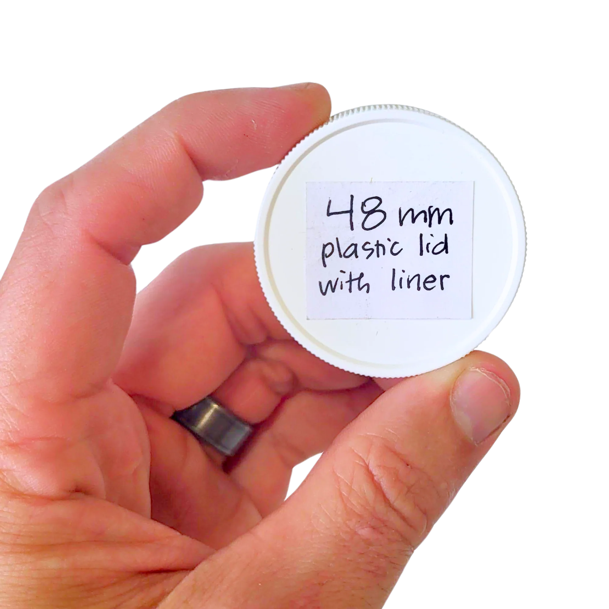 48 mm White Plastic Lids with Pressure Seal - Image 2