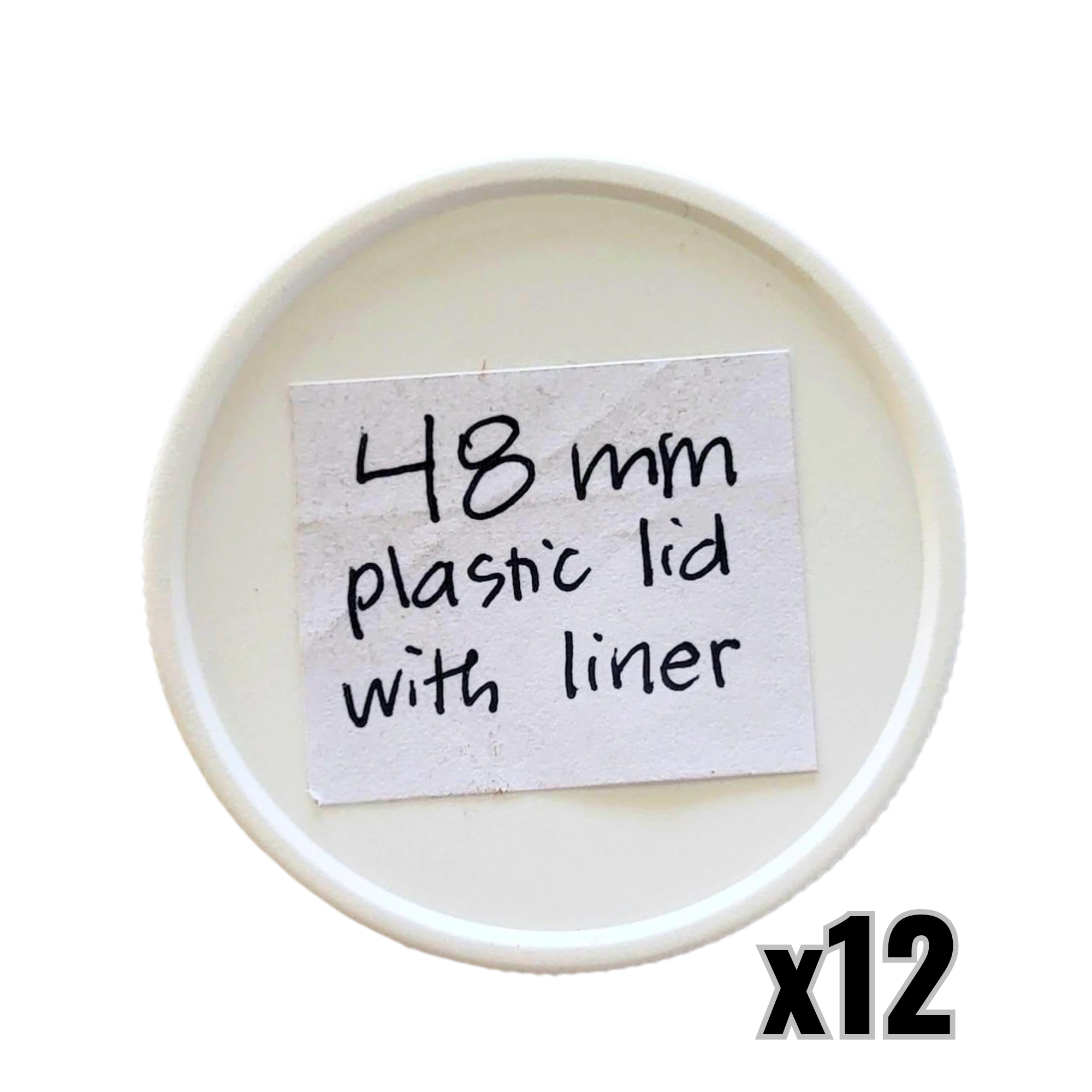 48 mm White Plastic Lids with Pressure Seal - Image 6