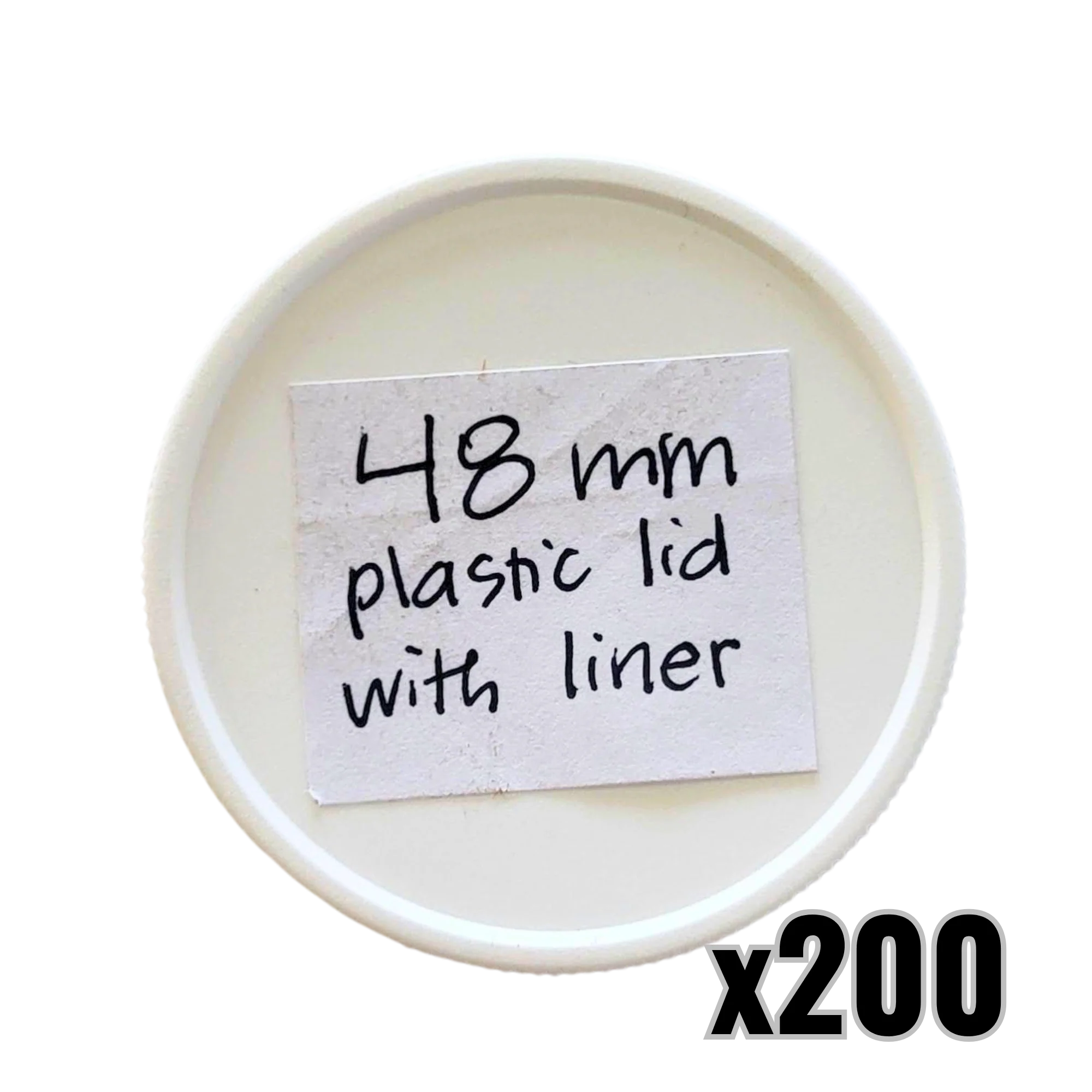 48 mm White Plastic Lids with Pressure Seal - Image 7