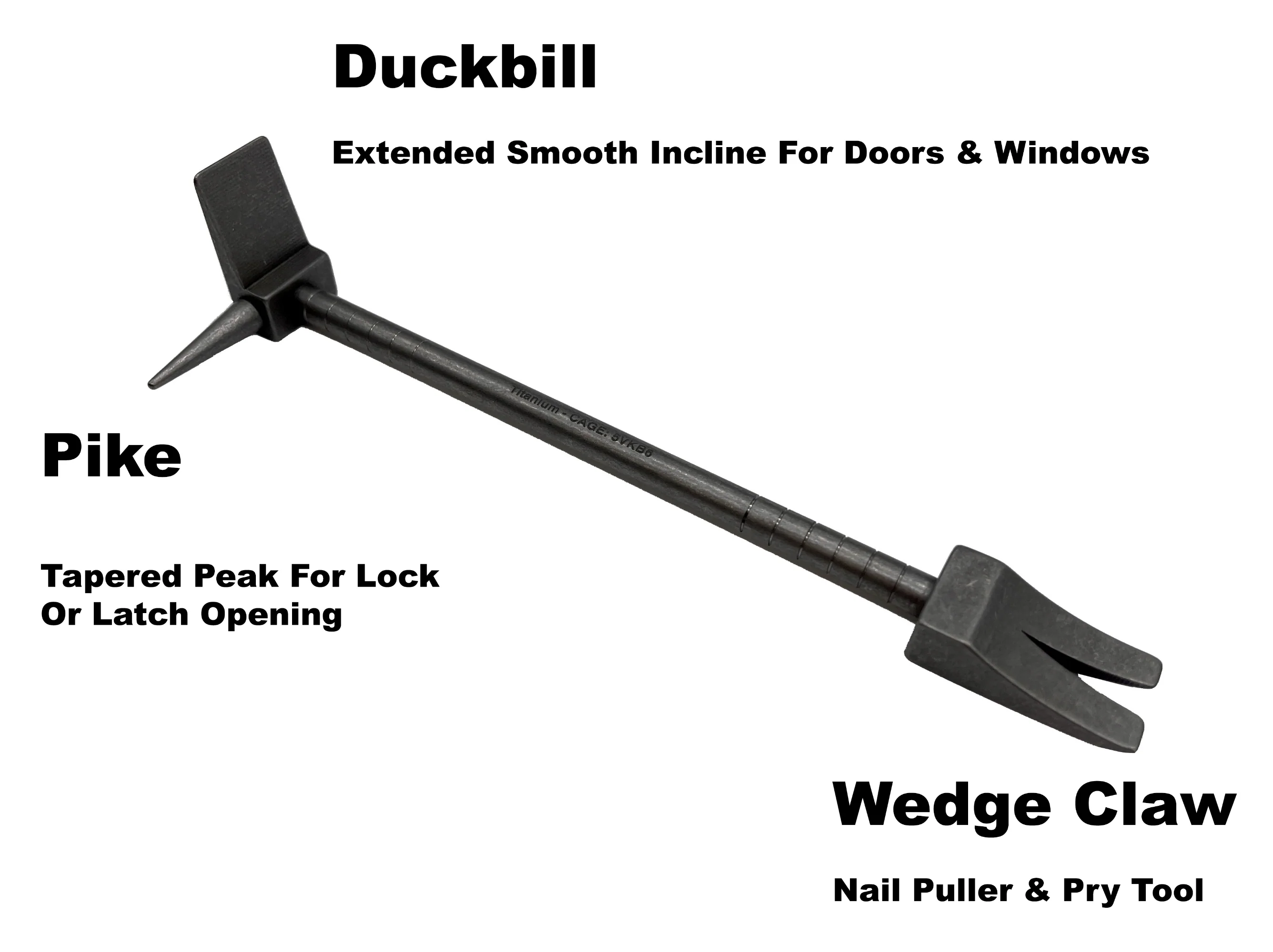 8" Ti Hooligan Forced Entry Tool - Titanium - Image 2