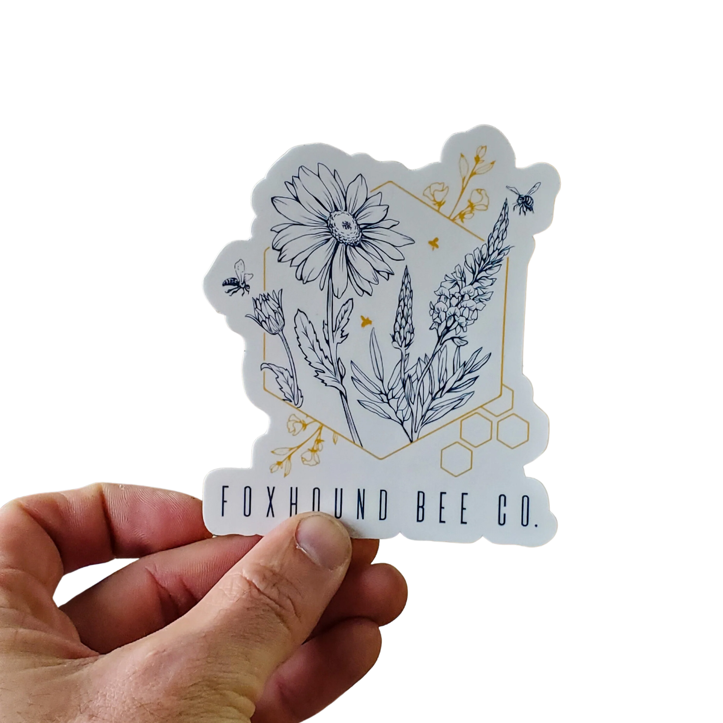 Abstract Flowers Vinyl Sticker - Image 2