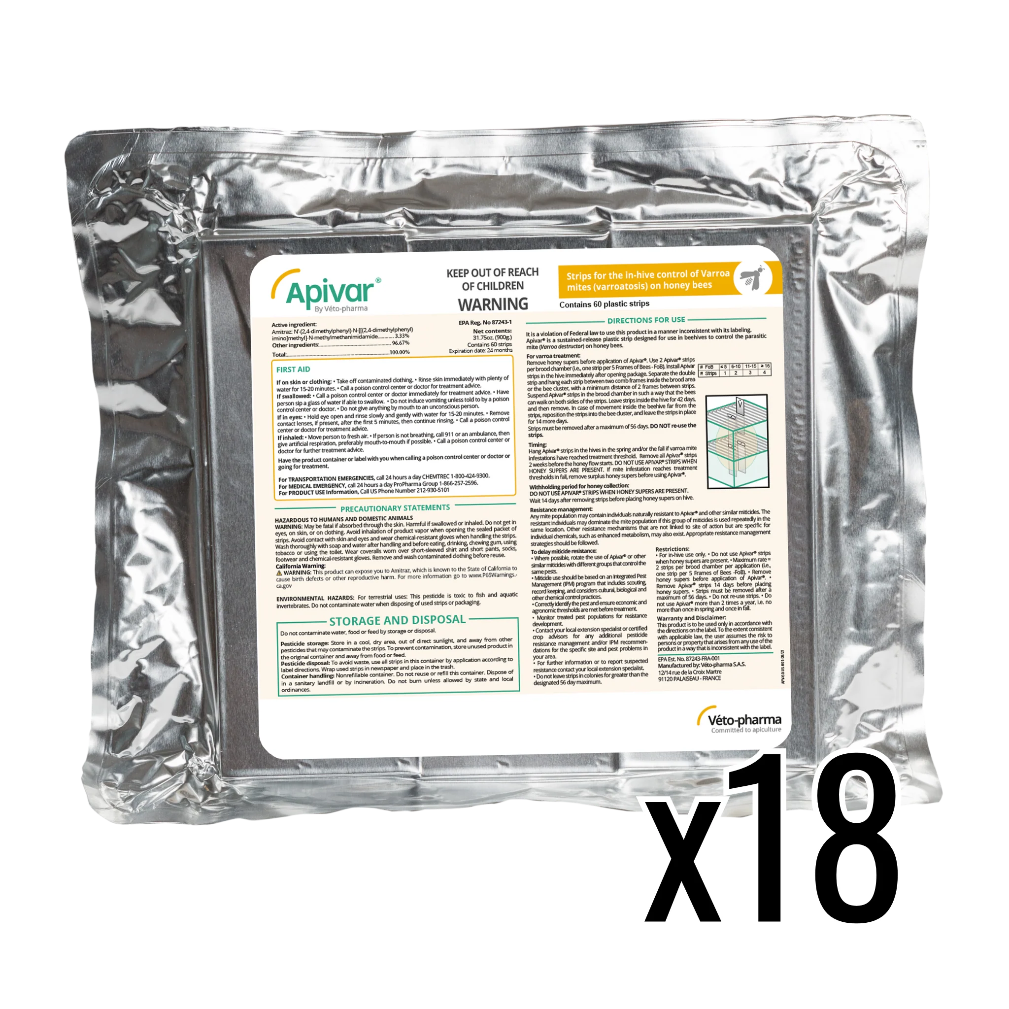 Apivar Original + Apivar 2.0 Varroa Mite Strips - Image 5