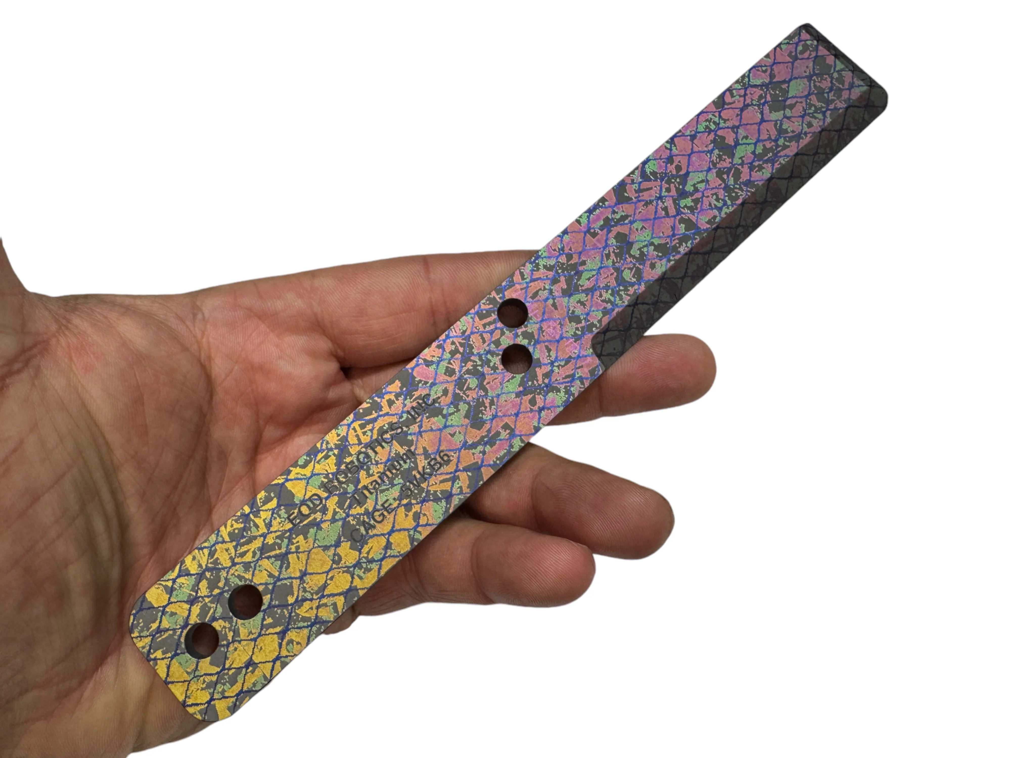 Aurora Pattern - Tumbled Titanium EOD Robotics Breacher Bar ( 2 Sizes ) - Image 2