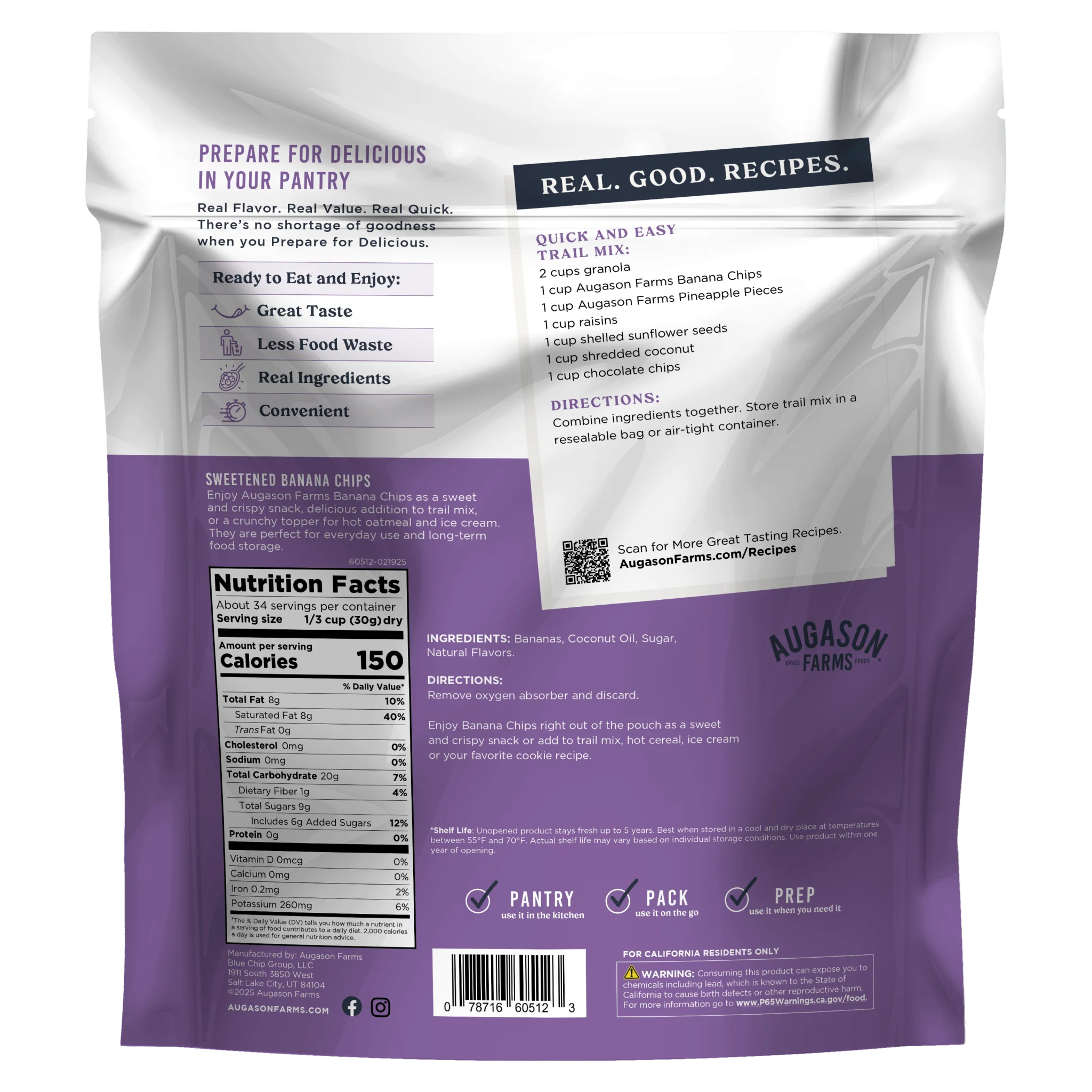 Banana Chips Family Size Pouch, 34 Servings - Image 2