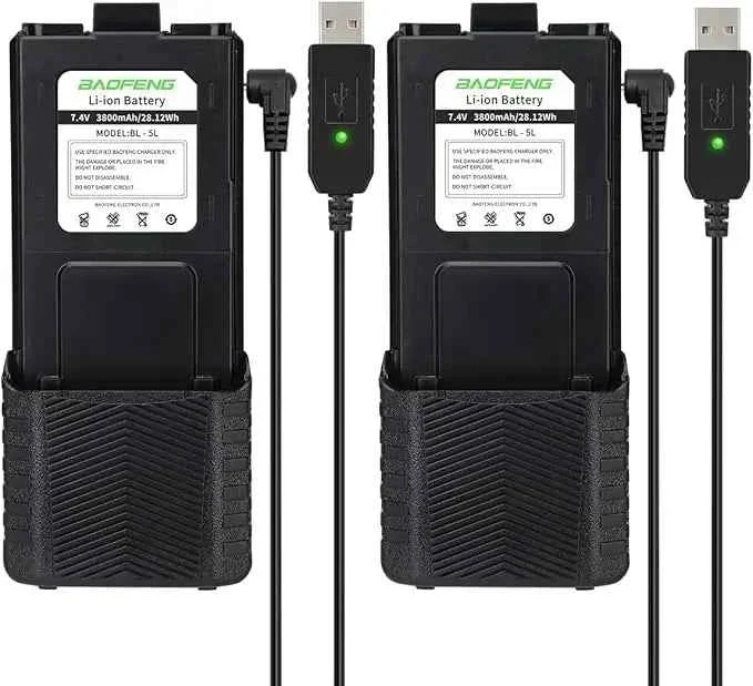 Baofeng UV-5R Battery - 3800mAh Extended Battery with USB-C Charging Port - Image 3