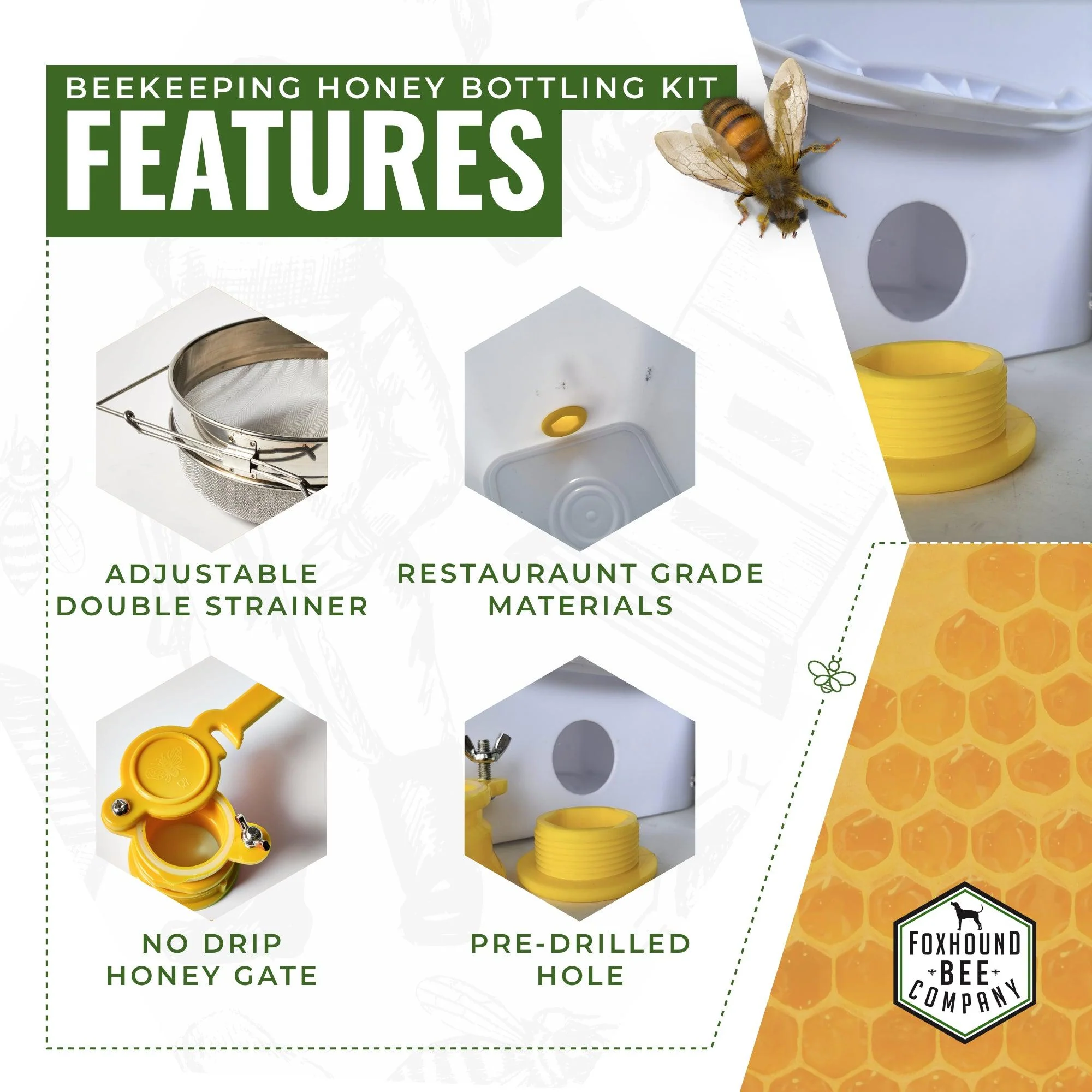 Bottling Bucket Kit with Honey Gate and Strainers - Image 3