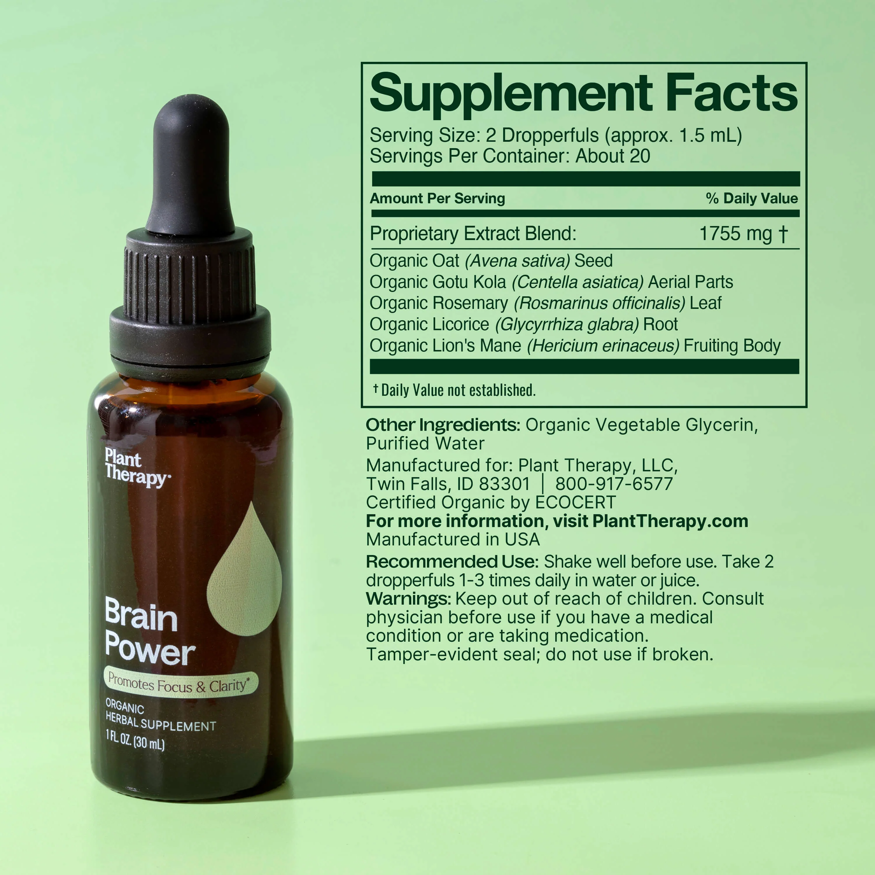 Brain Power Organic Herbal Supplement - Image 6