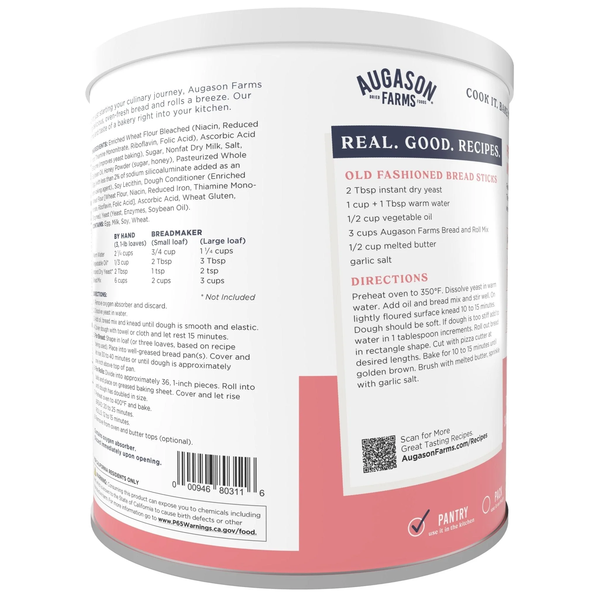 Bread and Roll Mix Can, 48 Servings - Image 2