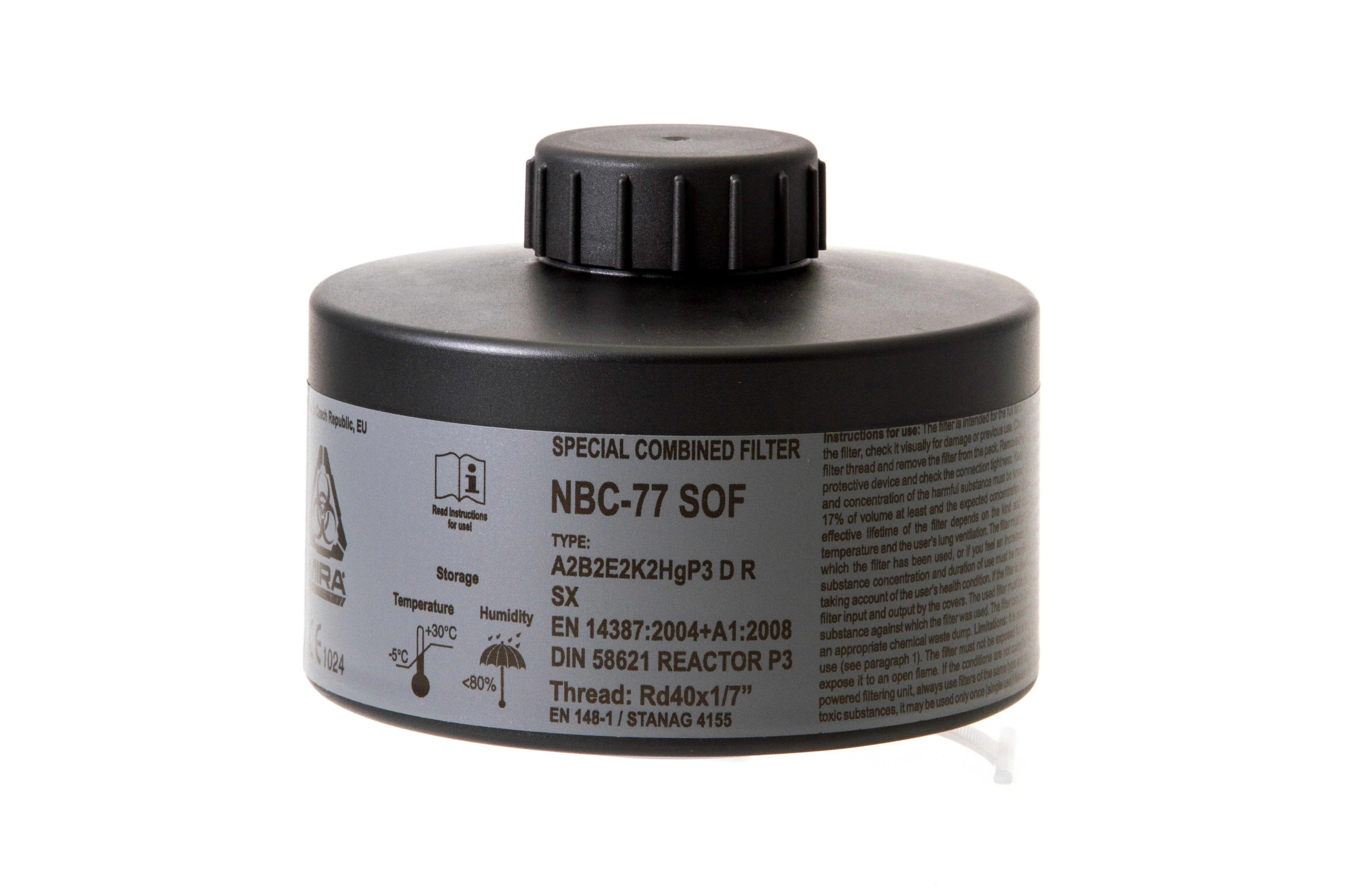 CBRN Gas Mask Filter NBC-77 SOF 40mm Thread - 20 Year Shelf Life - Image 3