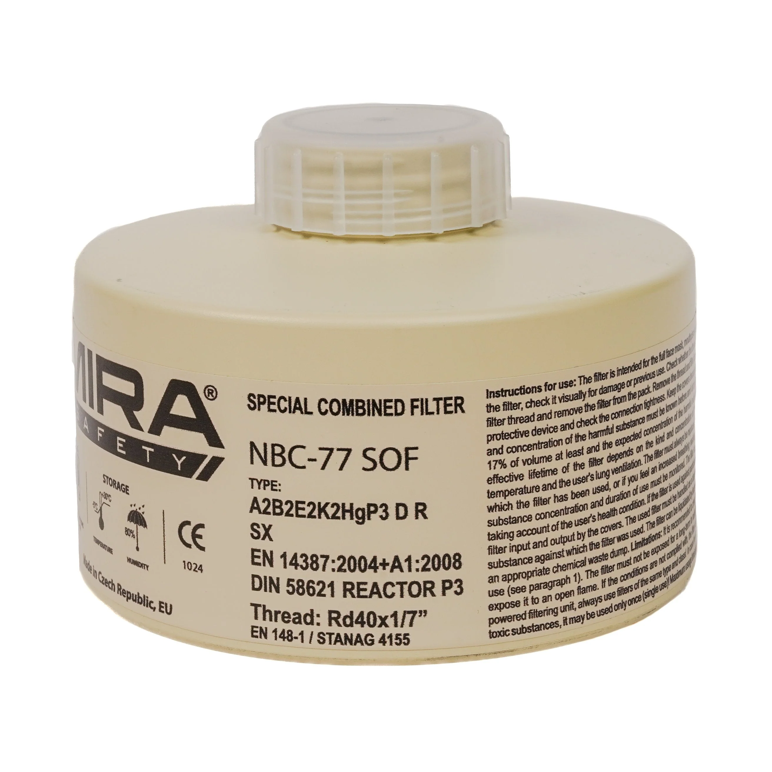 CBRN Gas Mask Filter NBC-77 SOF 40mm Thread - 20 Year Shelf Life - Image 5