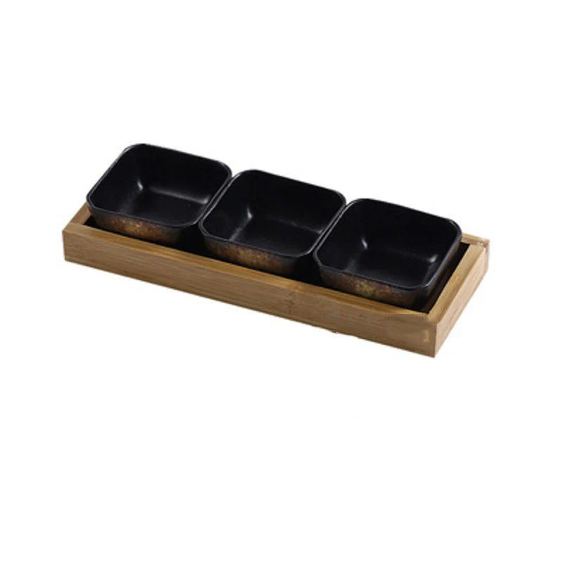 Ceramic Fruit Platter with Bamboo Tray - Image 2
