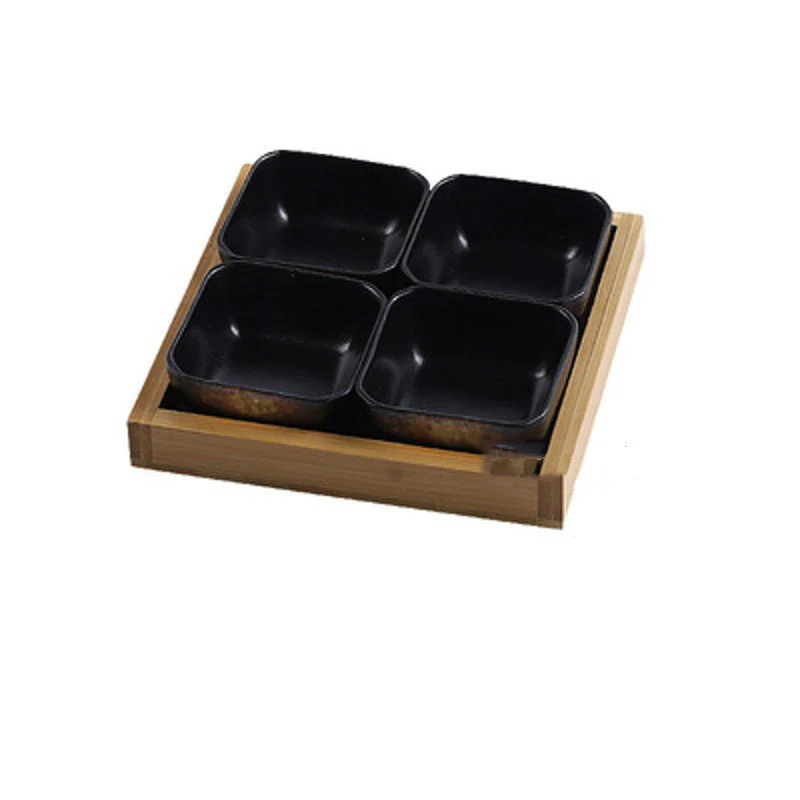 Ceramic Fruit Platter with Bamboo Tray - Image 3