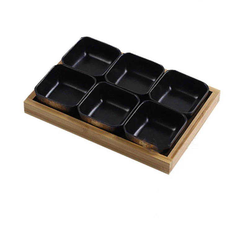 Ceramic Fruit Platter with Bamboo Tray - Image 4