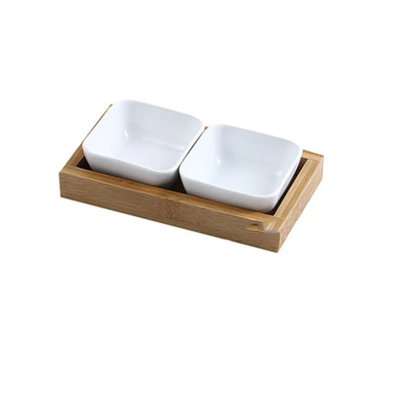 Ceramic Fruit Platter with Bamboo Tray - Image 5