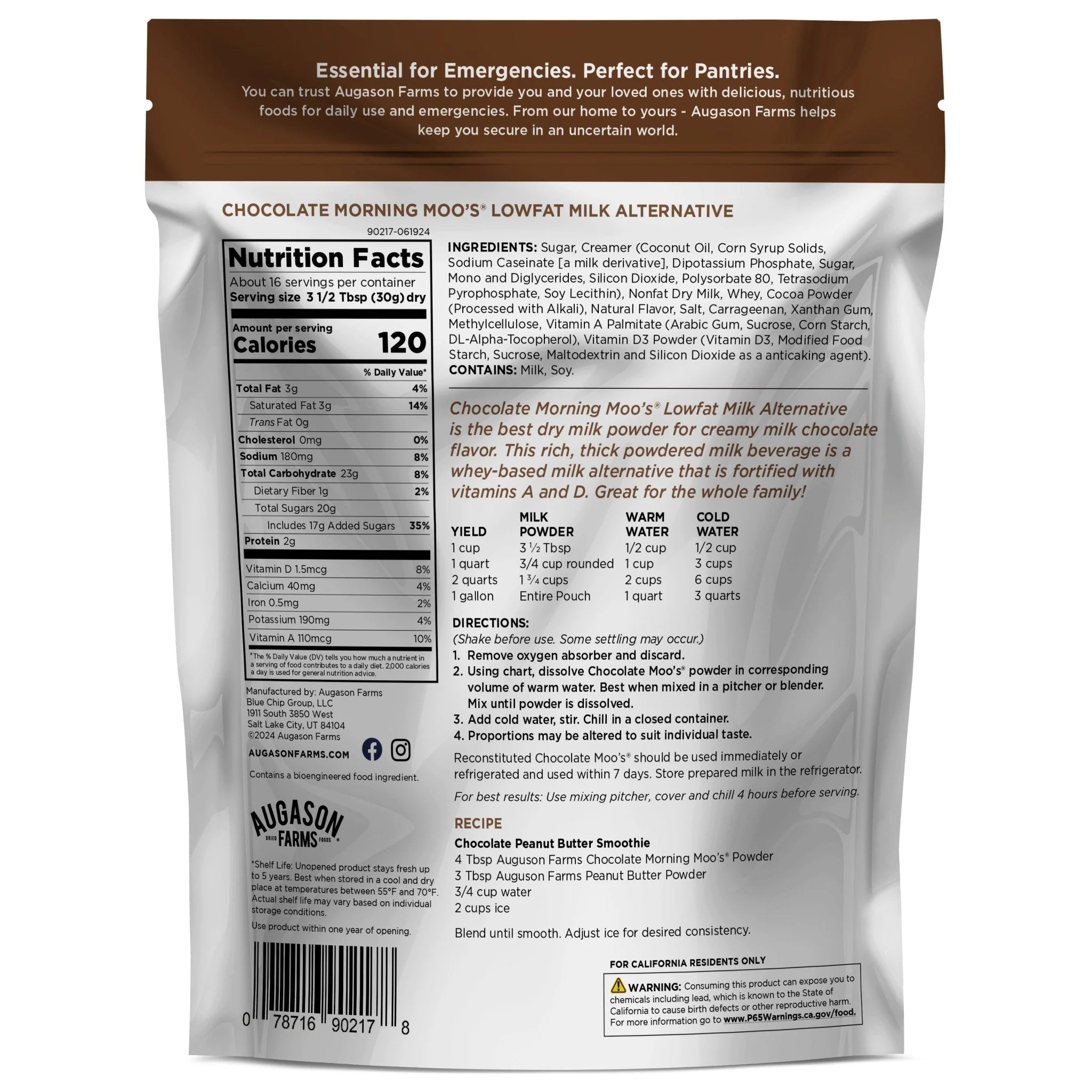 Chocolate Morning Moo's Milk Alternative Pouch, 16 Servings - Image 2