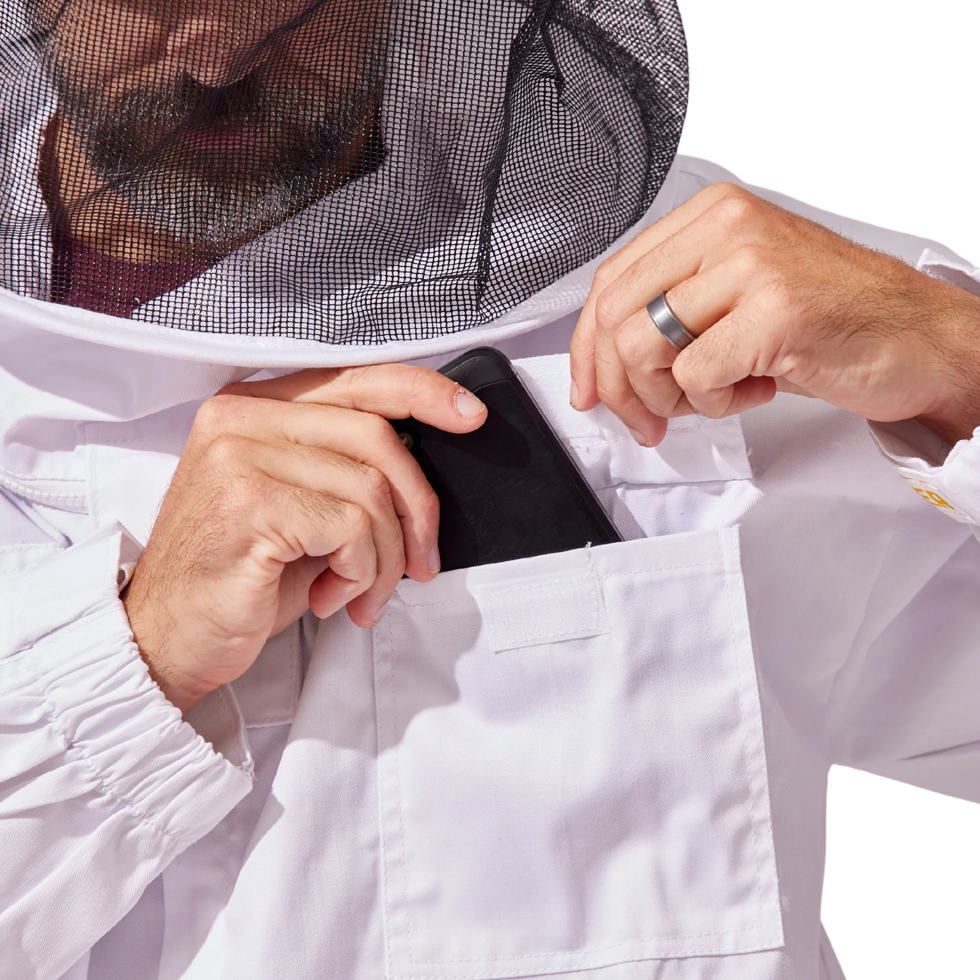 Classic Cotton Beekeeping Jacket with Round Veil - Image 8