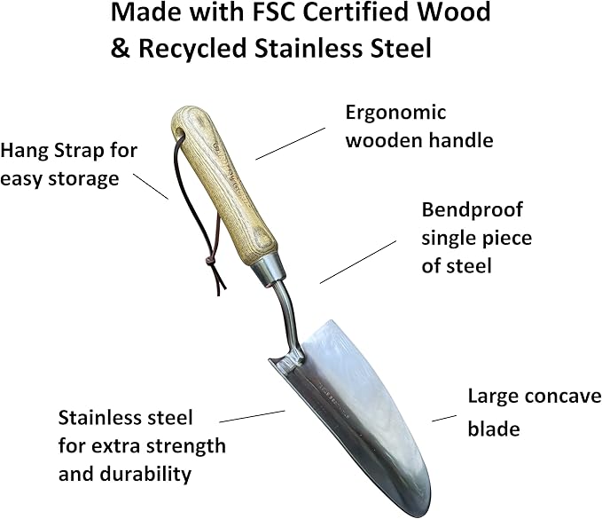 Classic Garden Tool Set - Includes Hand Trowel Transplanter Cultivator - Image 3