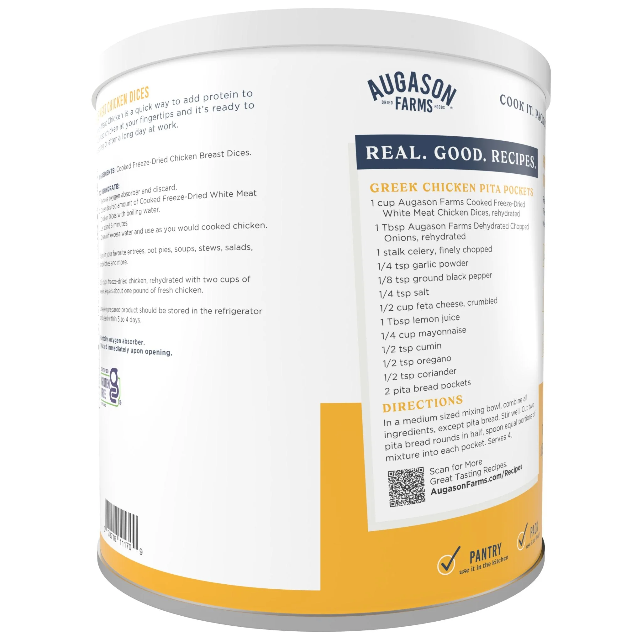 Cooked Freeze Dried White Meat Chicken Dices Can, 15 Servings - Image 2