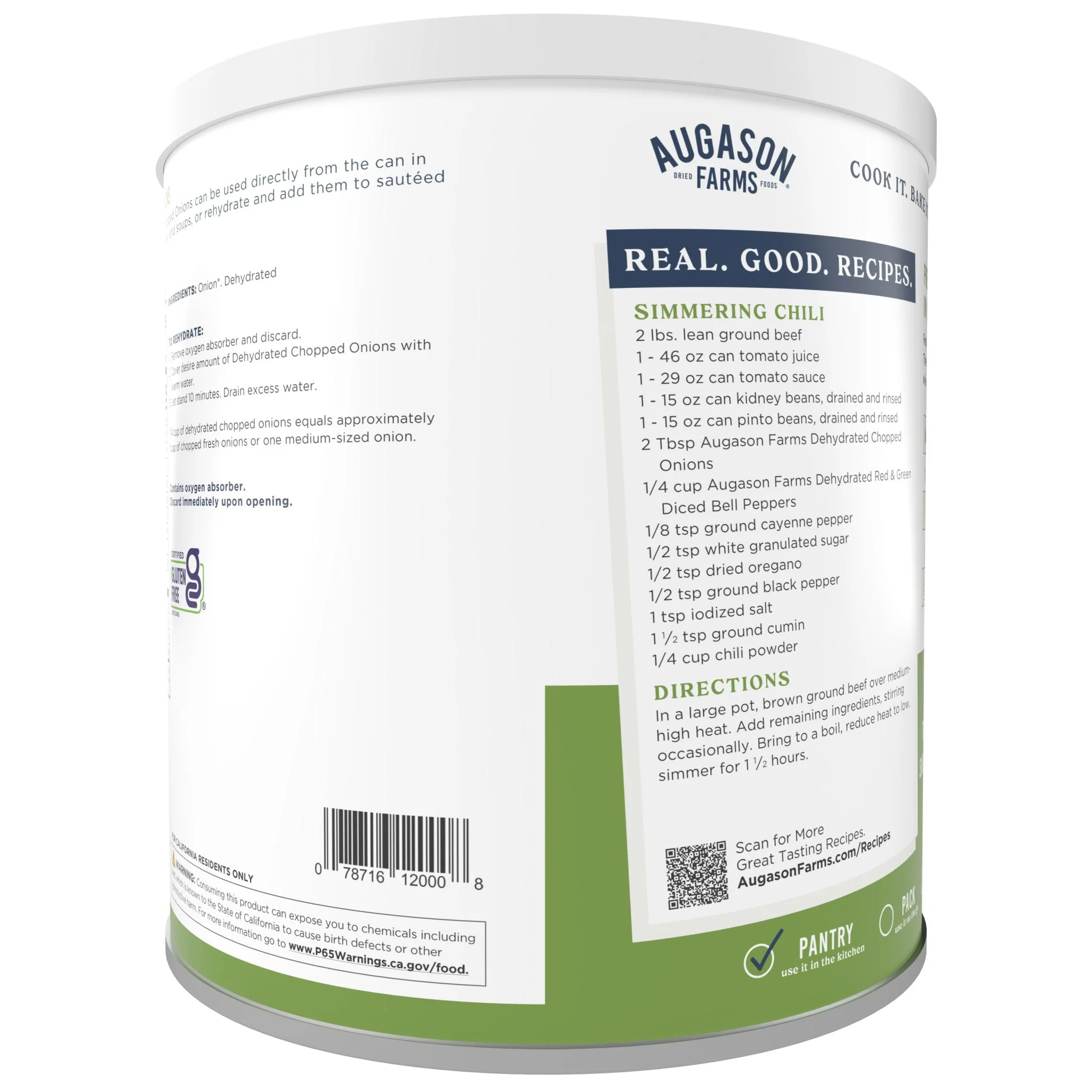 Dehydrated Chopped Onions Can, 130 Servings - Image 2