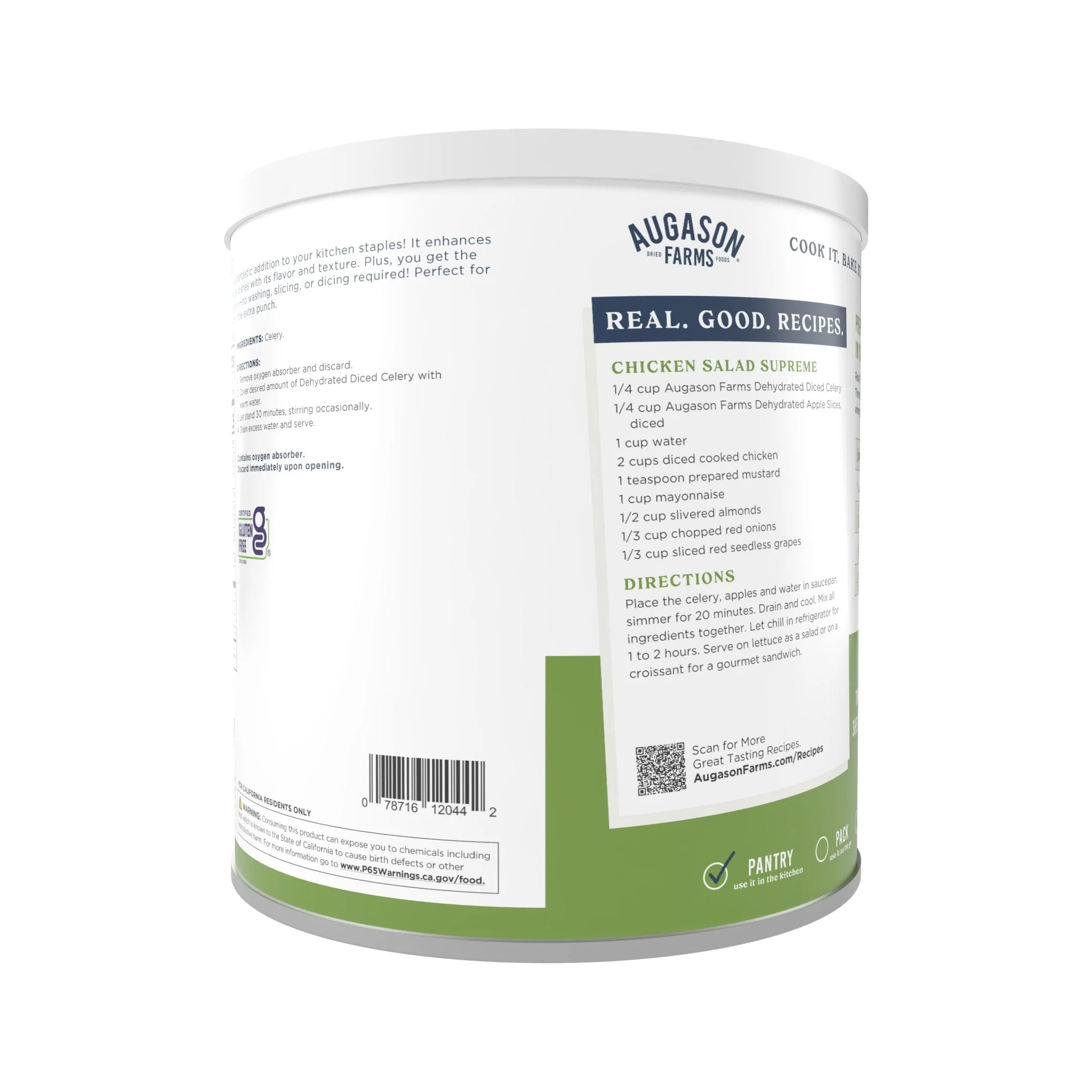 Dehydrated Cross Cut Celery Can, 73 Servings - Image 2