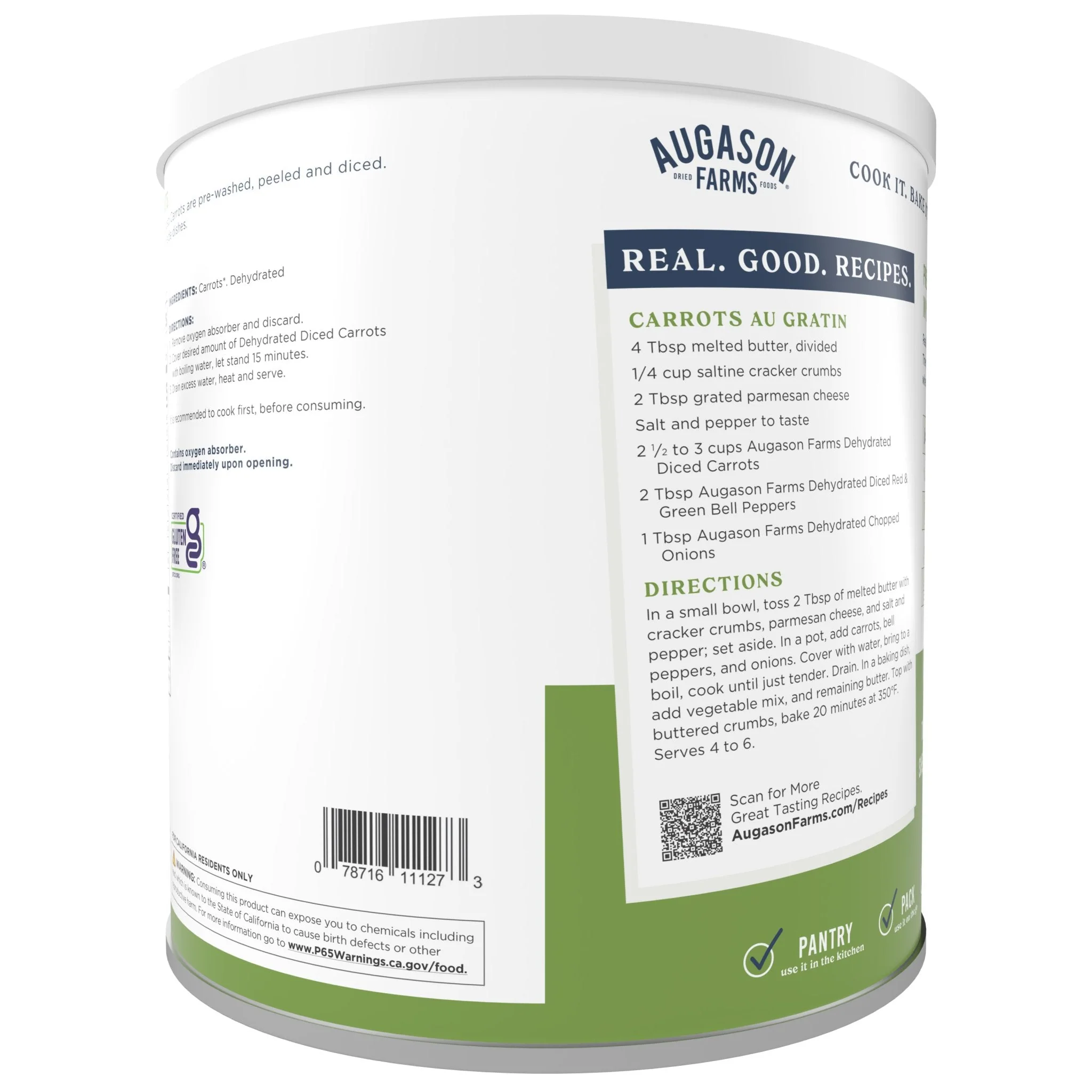 Dehydrated Diced Carrots Can, 216 Servings - Image 2