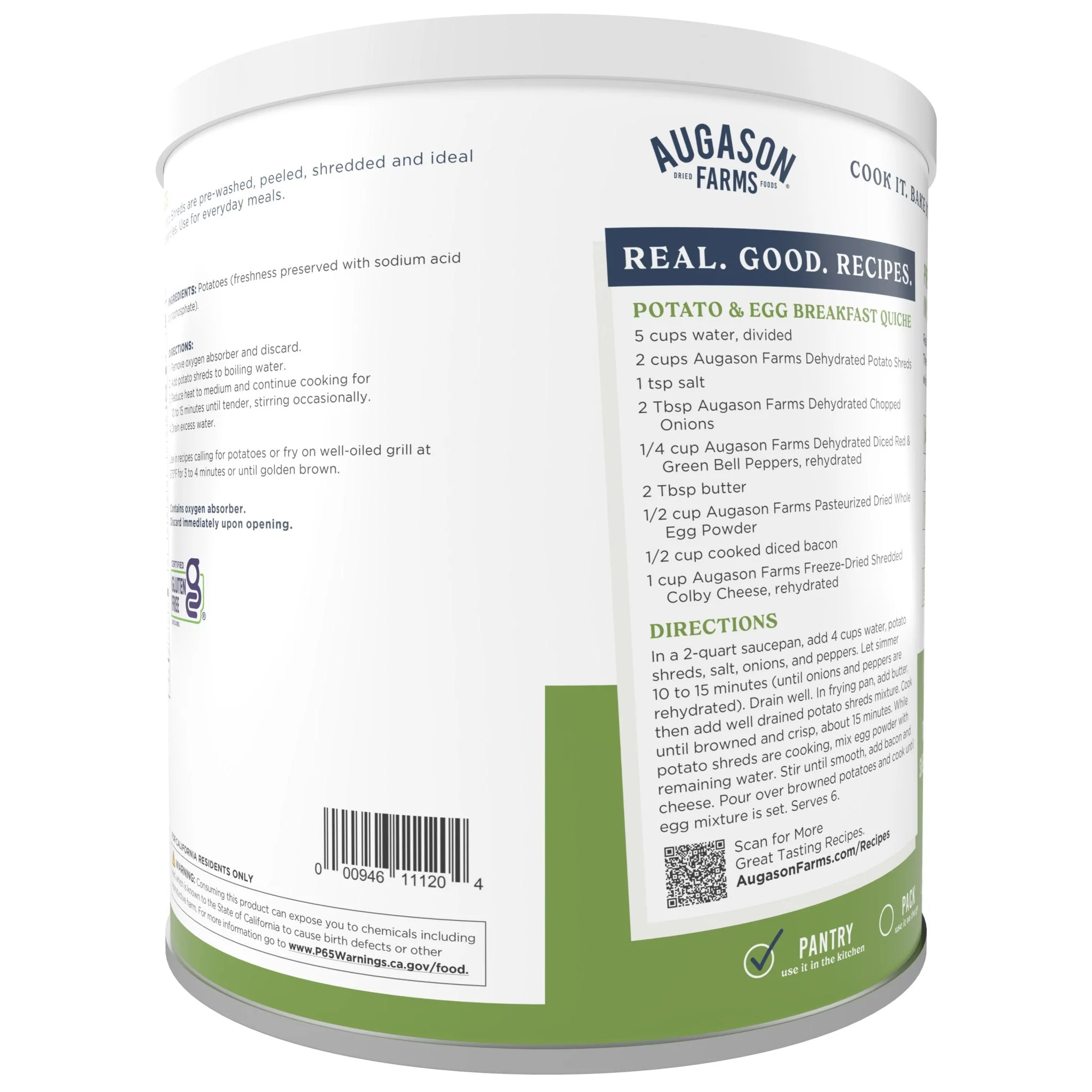 Dehydrated Potato Shreds Can, 31 Servings - Image 2