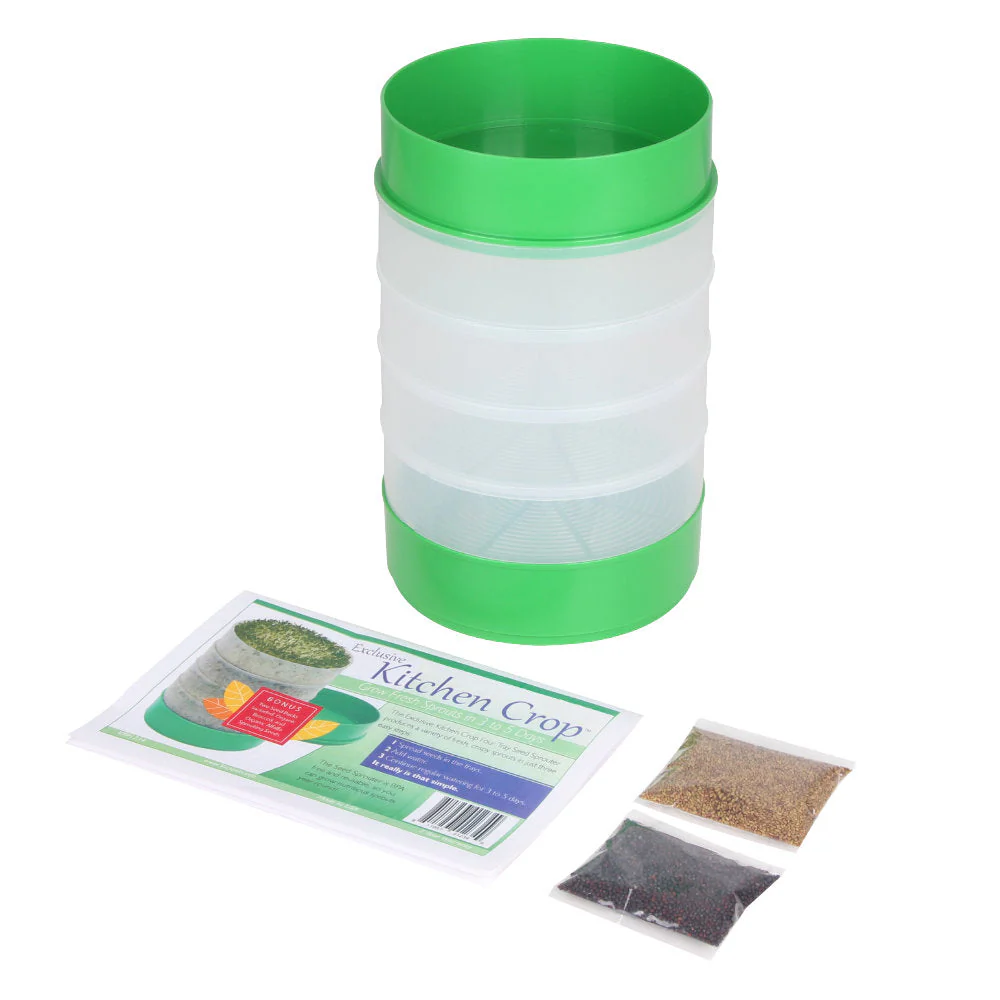 Deluxe Kitchen Crop Sprouter with Alfalfa & Broccoli Seeds Included