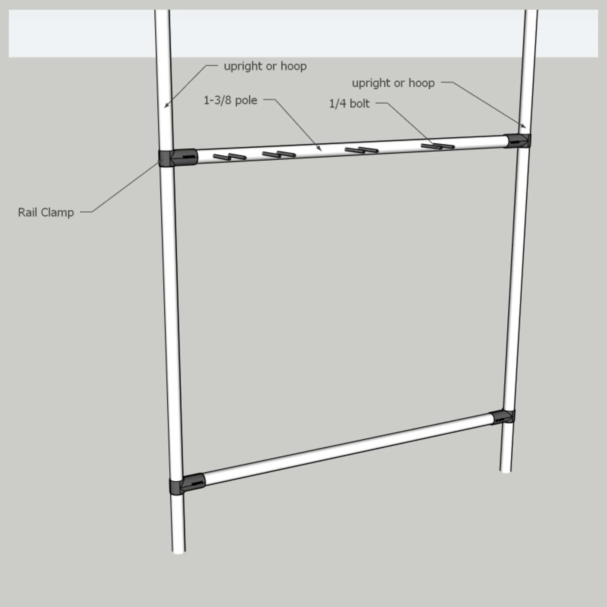 DIY Garden Tool Organizer Kit – For 1 ⅜" Fence Rail Pipe - Image 3