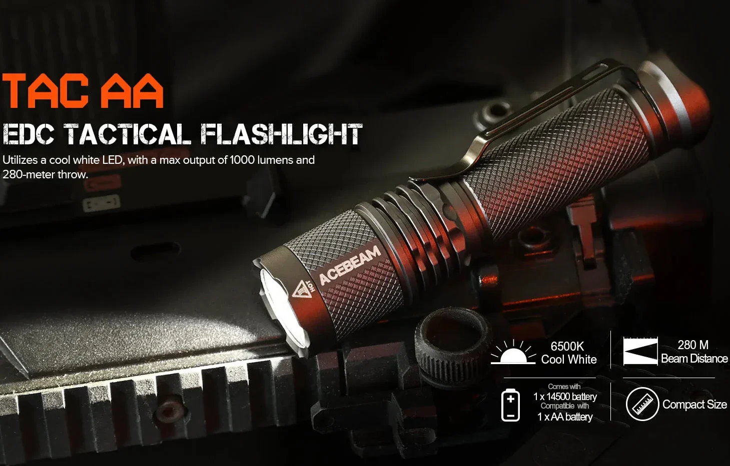 Exclusive Acebeam TAC Flashlight AA / 14500 ( Includes USB-C 14500 Rechargeable Battery ) - Image 6
