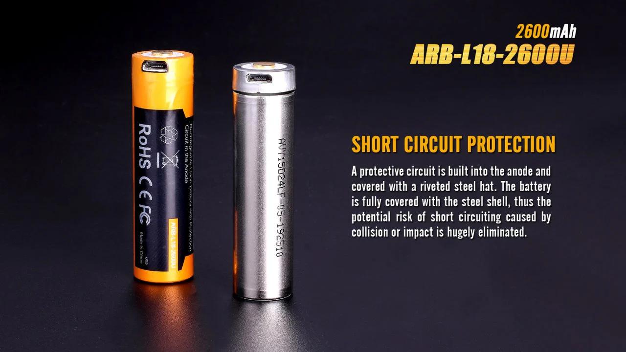 Fenix ARB-L18-2600U USB Rechargeable Li-ion 18650 Battery - Image 5