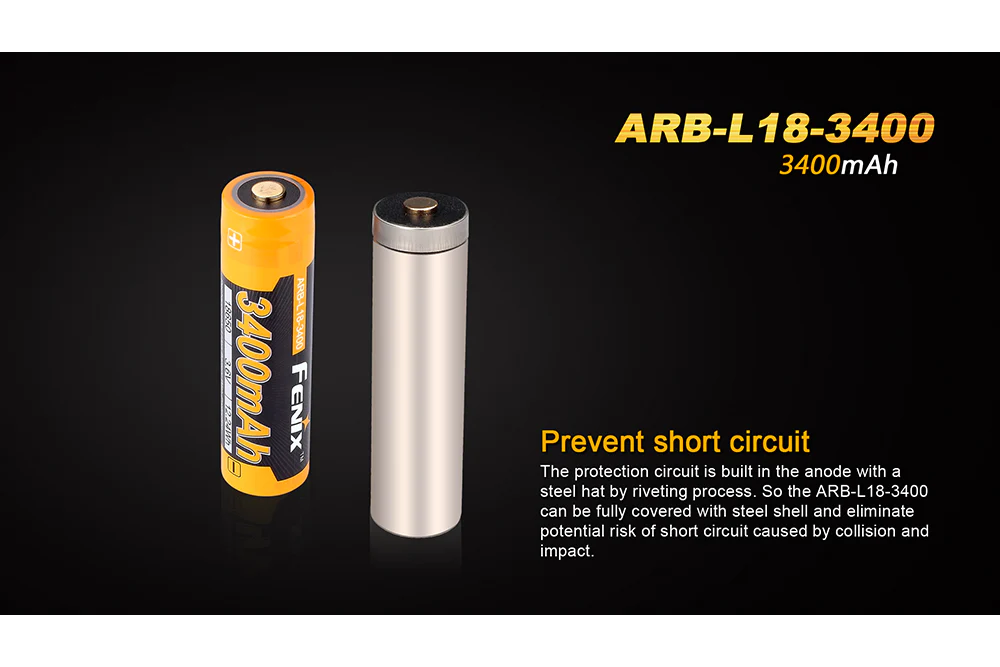 Fenix ARB-L18-3400mAh Rechargeable 18650 Battery - Image 2