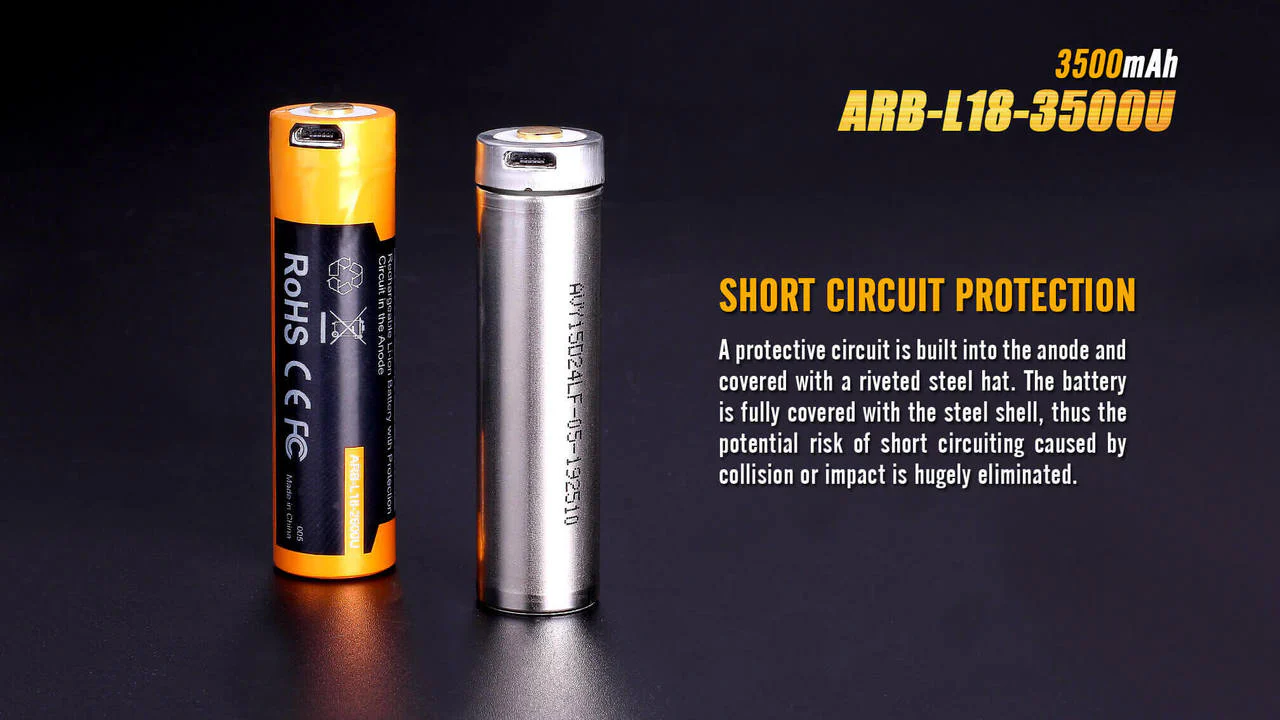 Fenix ARB-L18-3500U USB Rechargeable Li-ion 18650 Battery - Image 5
