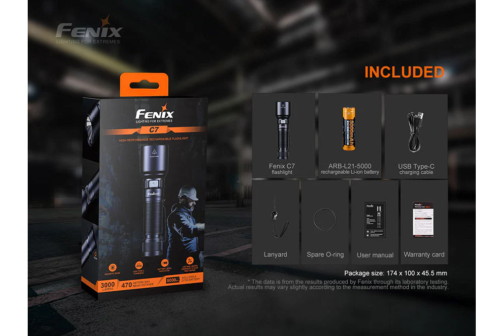 Fenix C7 High-performance Rechargeable LED Flashlight - 3000 Lumens - Image 15