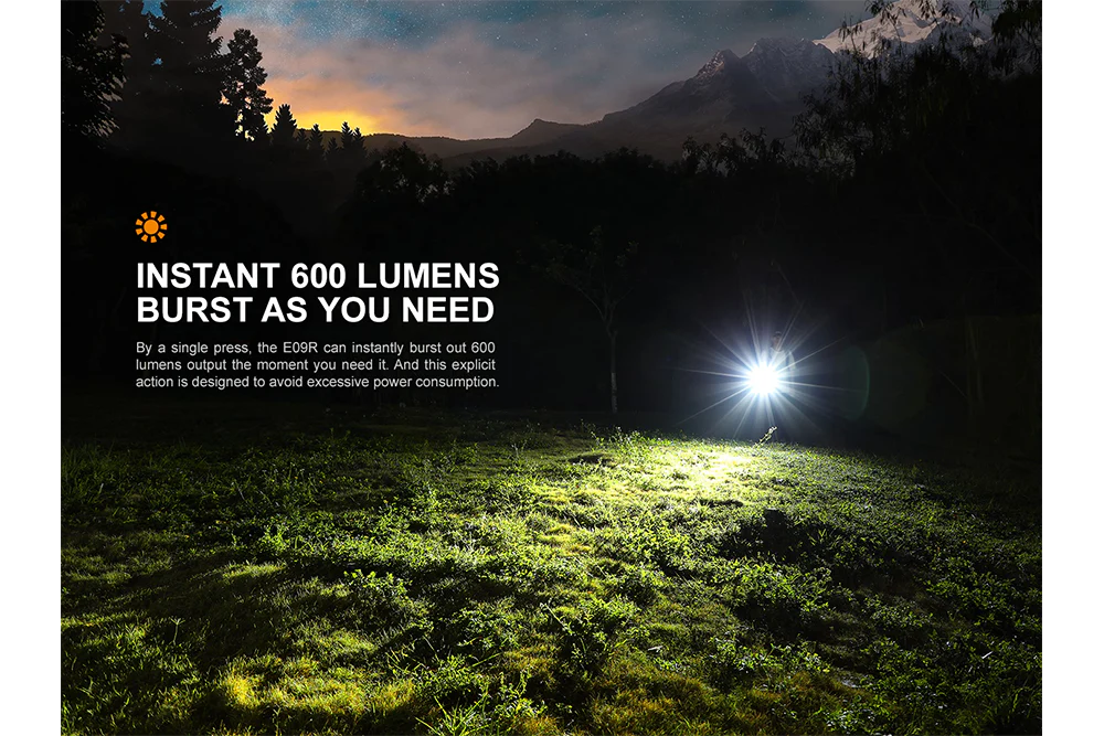 Fenix E09R Rechargeable High-Output Flashlight - 600 Lumens - Image 11