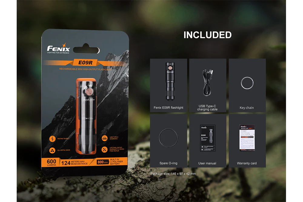 Fenix E09R Rechargeable High-Output Flashlight - 600 Lumens - Image 14