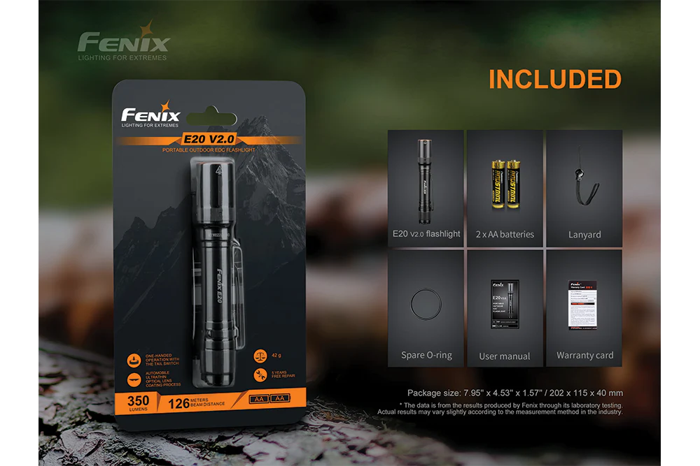 Fenix E20 V2.0 EDC Flashlight - 350 Lumens - Image 13