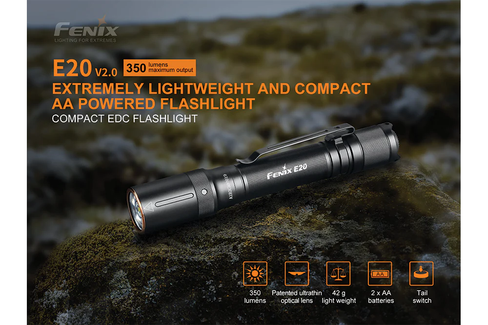 Fenix E20 V2.0 EDC Flashlight - 350 Lumens - Image 3