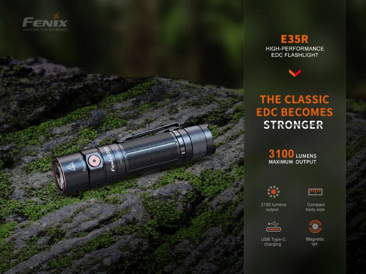 Fenix E35R High-Performance Rechargeable LED Flashlight - Image 4