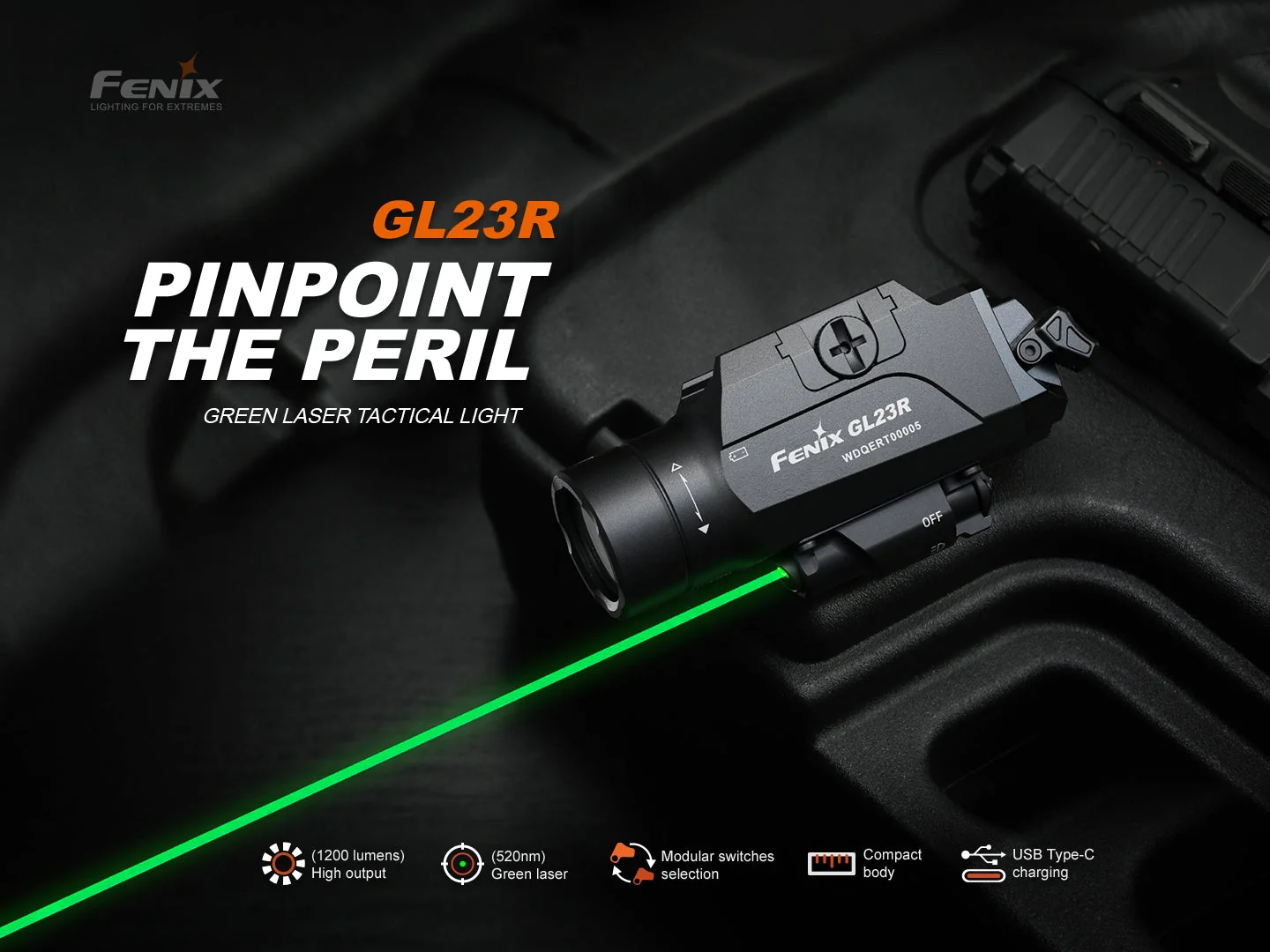Fenix GL23R Green Laser Tactical Light - Image 2